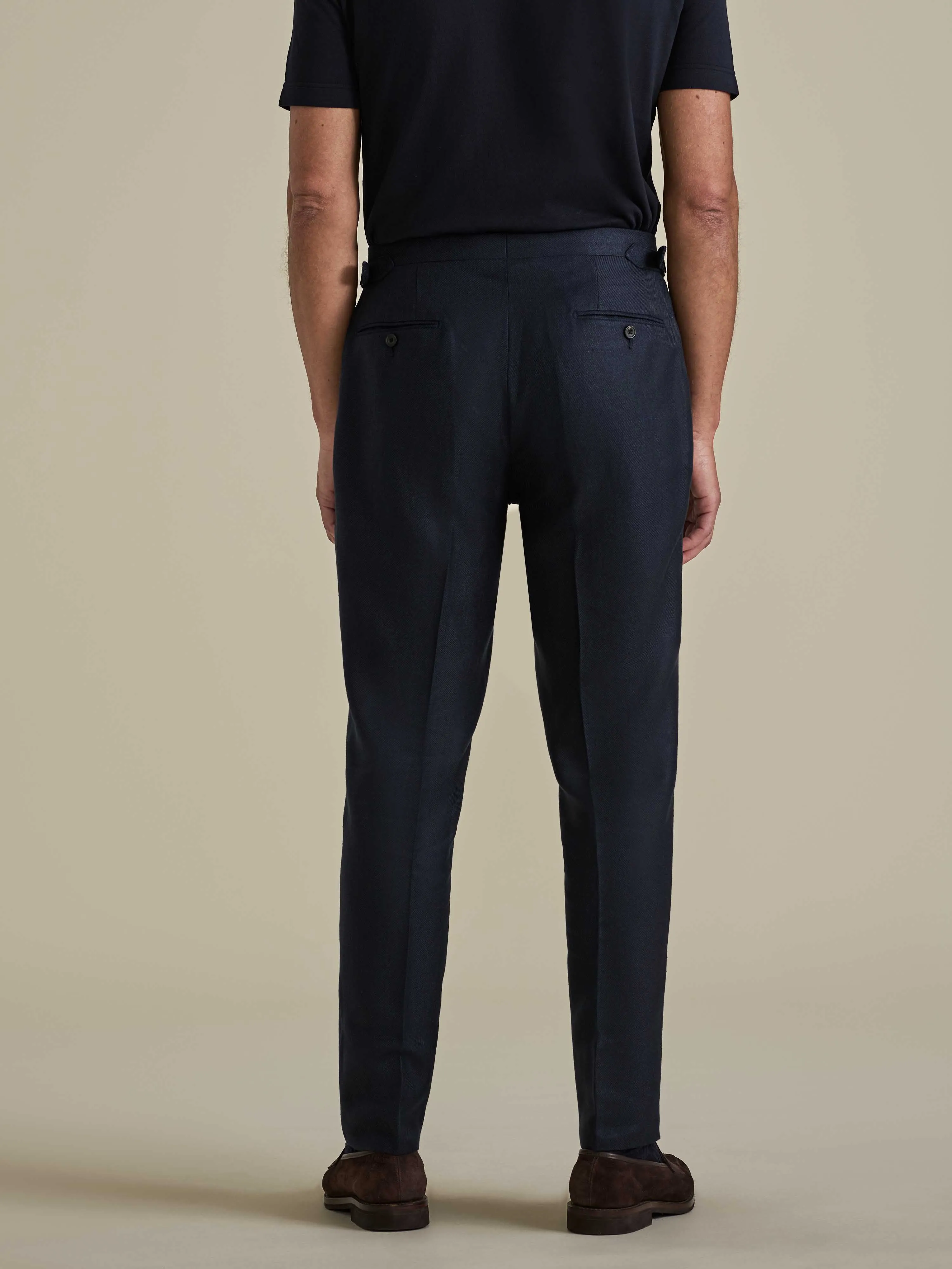 Linen Wool Single Pleat Tailored Trousers sold by Thom Sweeney product image thumbnail 5