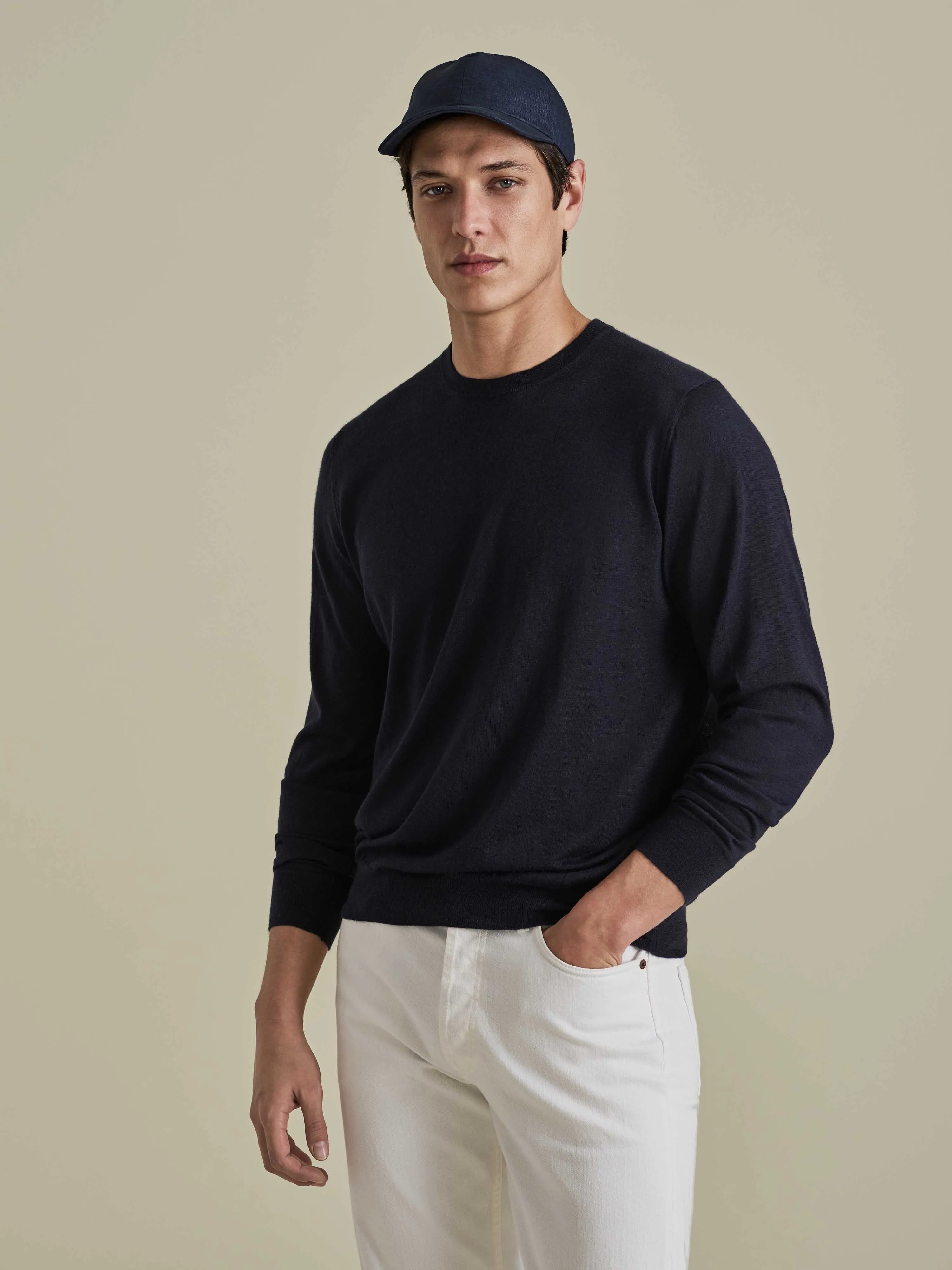 Cashmere Silk Ribbed Long Sleeve T-Shirt sold by Thom Sweeney product image thumbnail 2