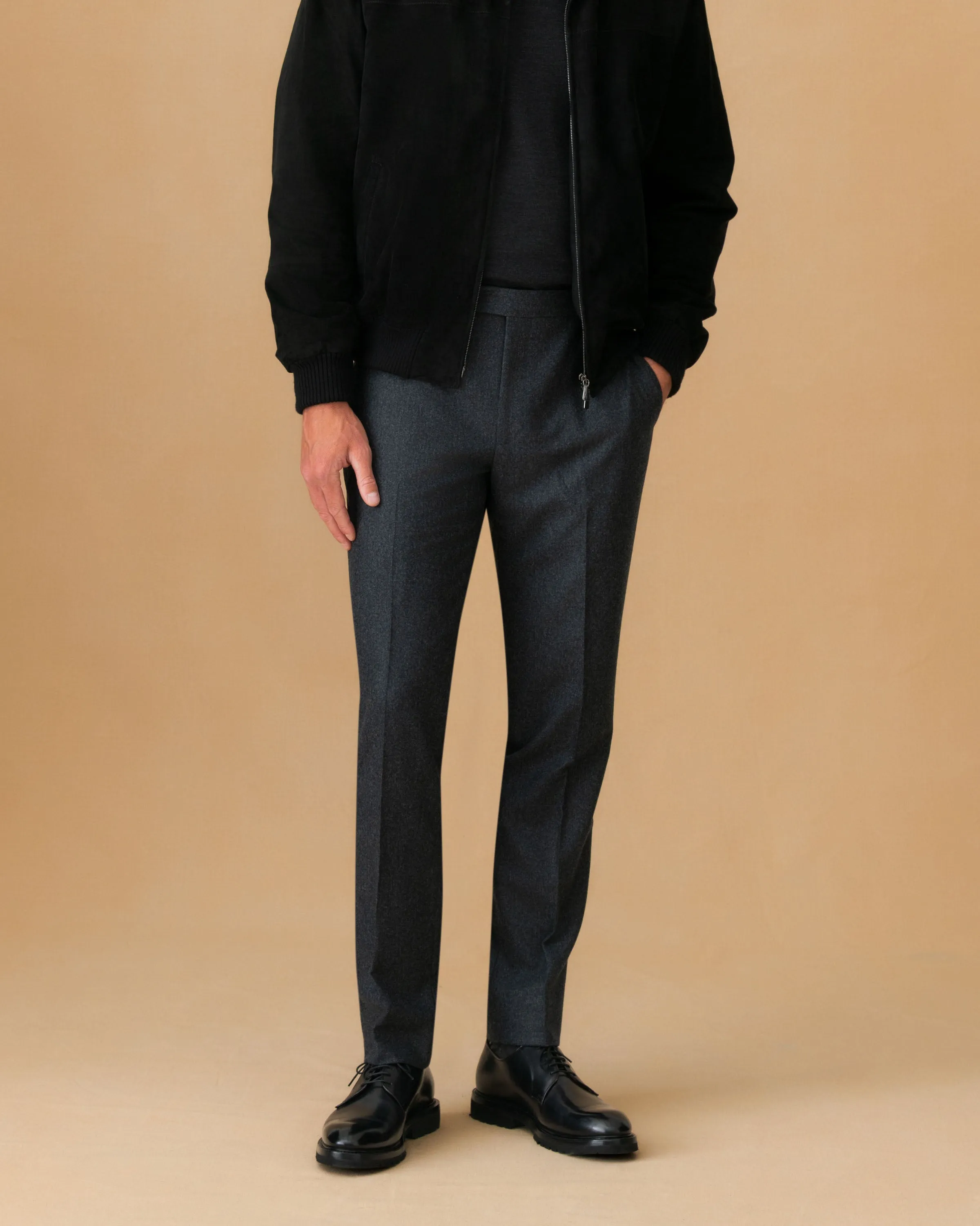 Flannel Flat Front Tailored Trousers sold by Thom Sweeney product image thumbnail 3