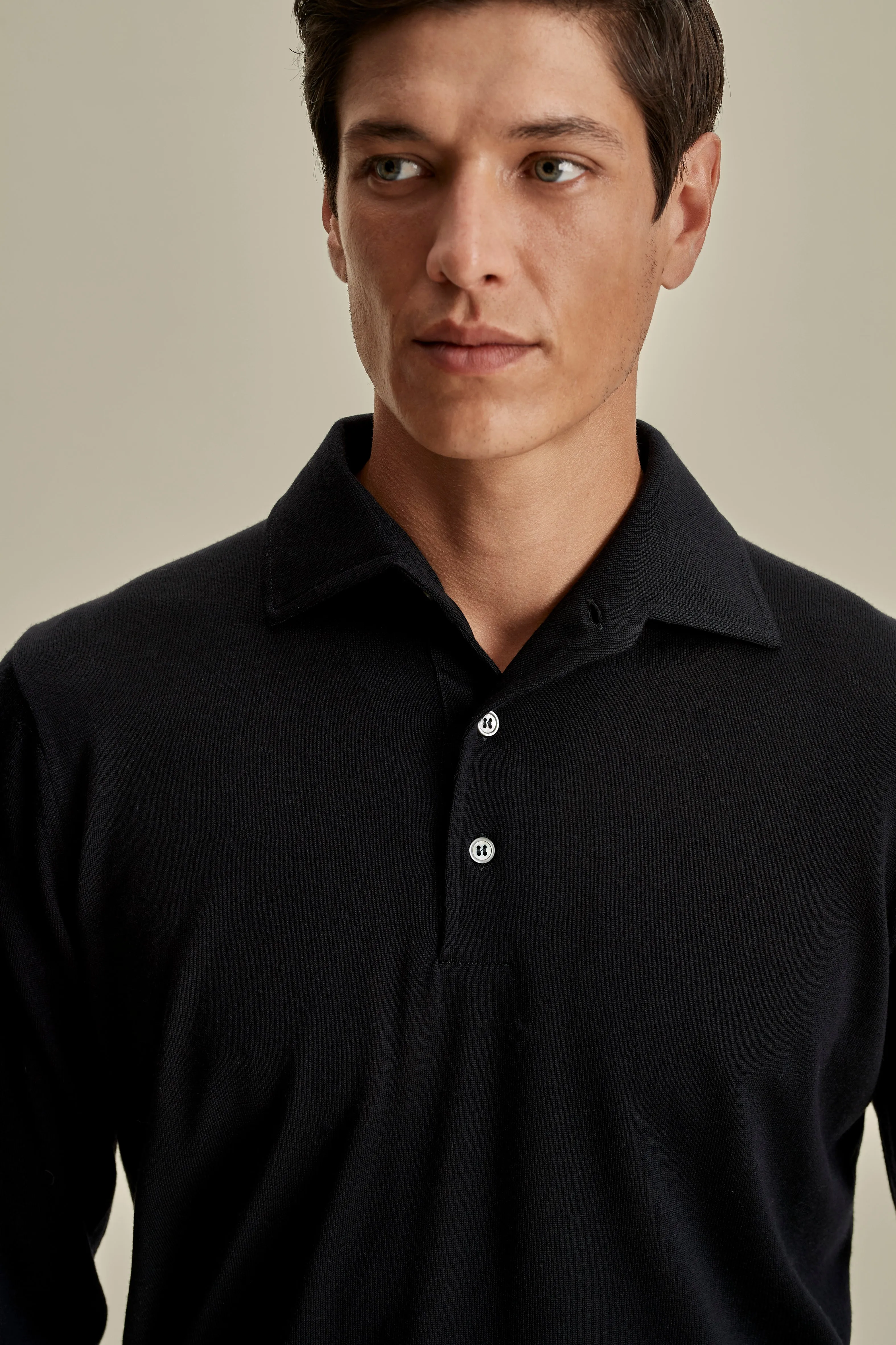 Merino Wool Extrafine Long Sleeve Polo Shirt sold by Thom Sweeney product image thumbnail 4