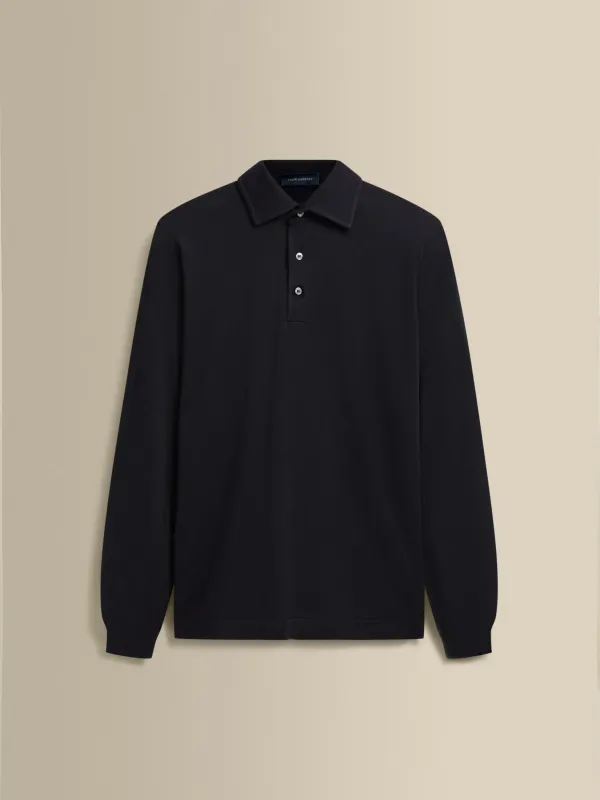 Merino Wool Extrafine Long Sleeve Polo Shirt sold by Thom Sweeney