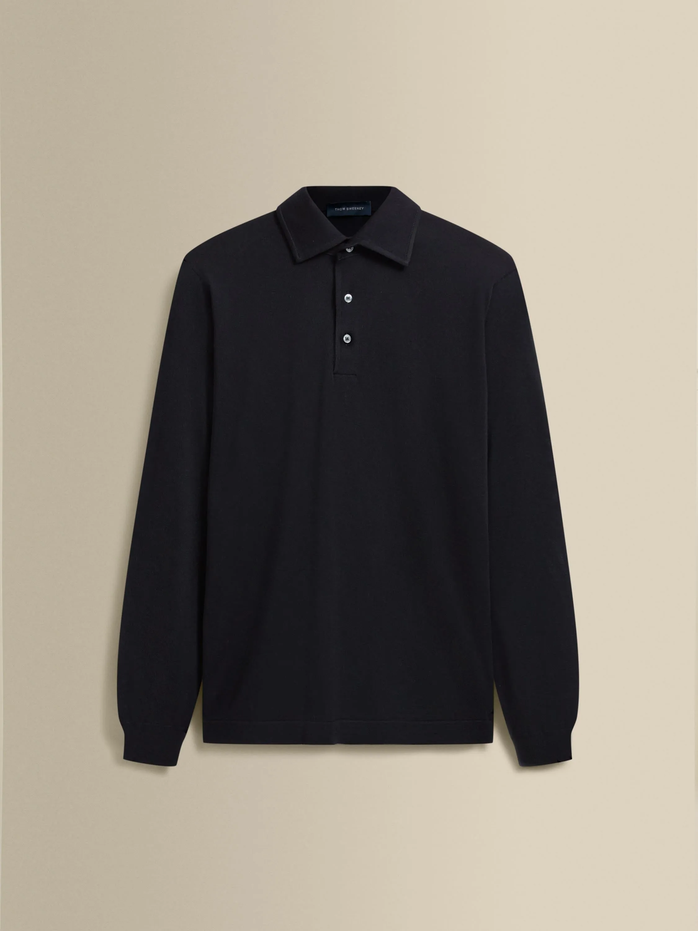 Merino Wool Extrafine Long Sleeve Polo Shirt sold by Thom Sweeney