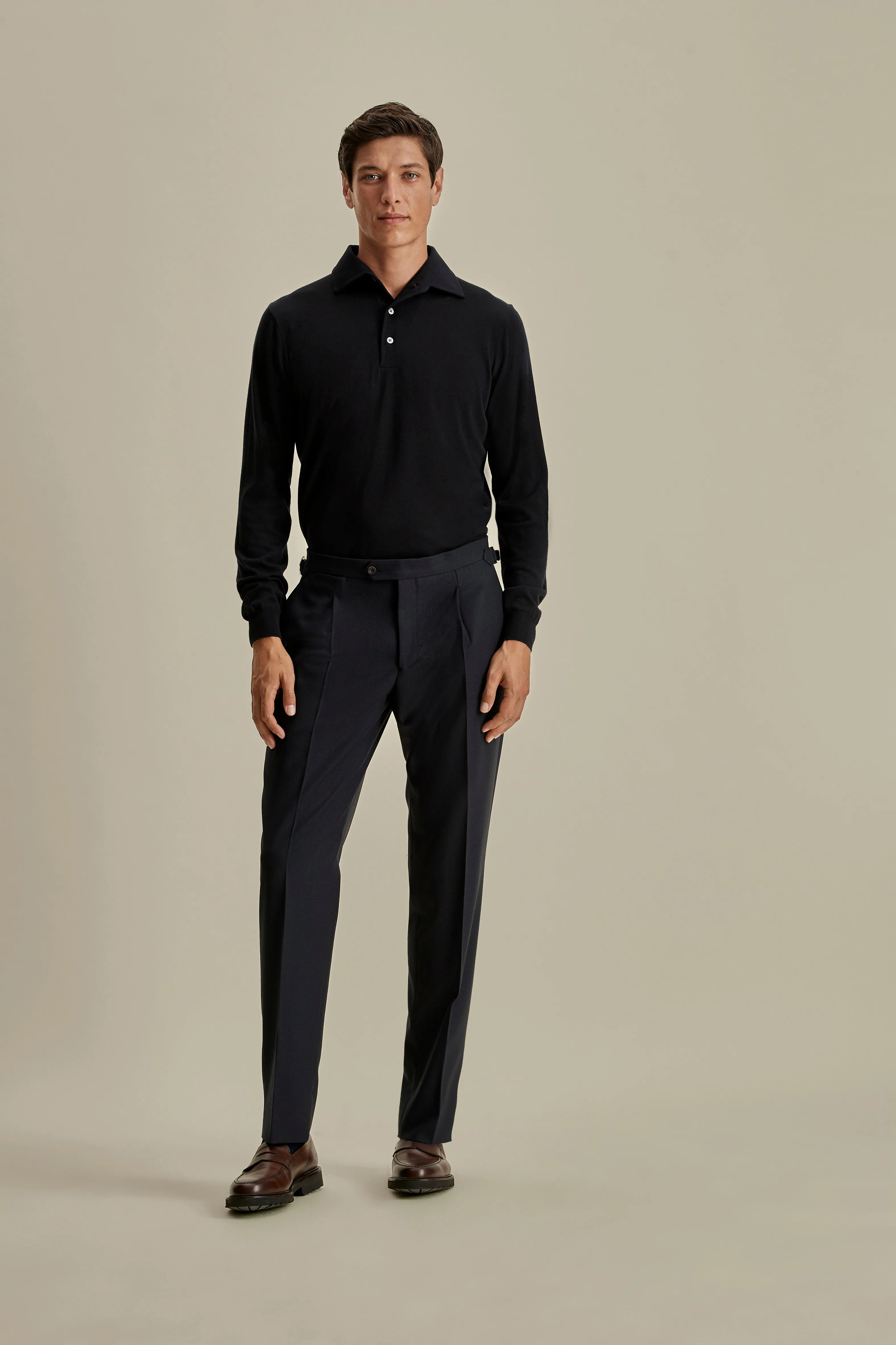 Merino Wool Extrafine Long Sleeve Polo Shirt sold by Thom Sweeney product image thumbnail 3