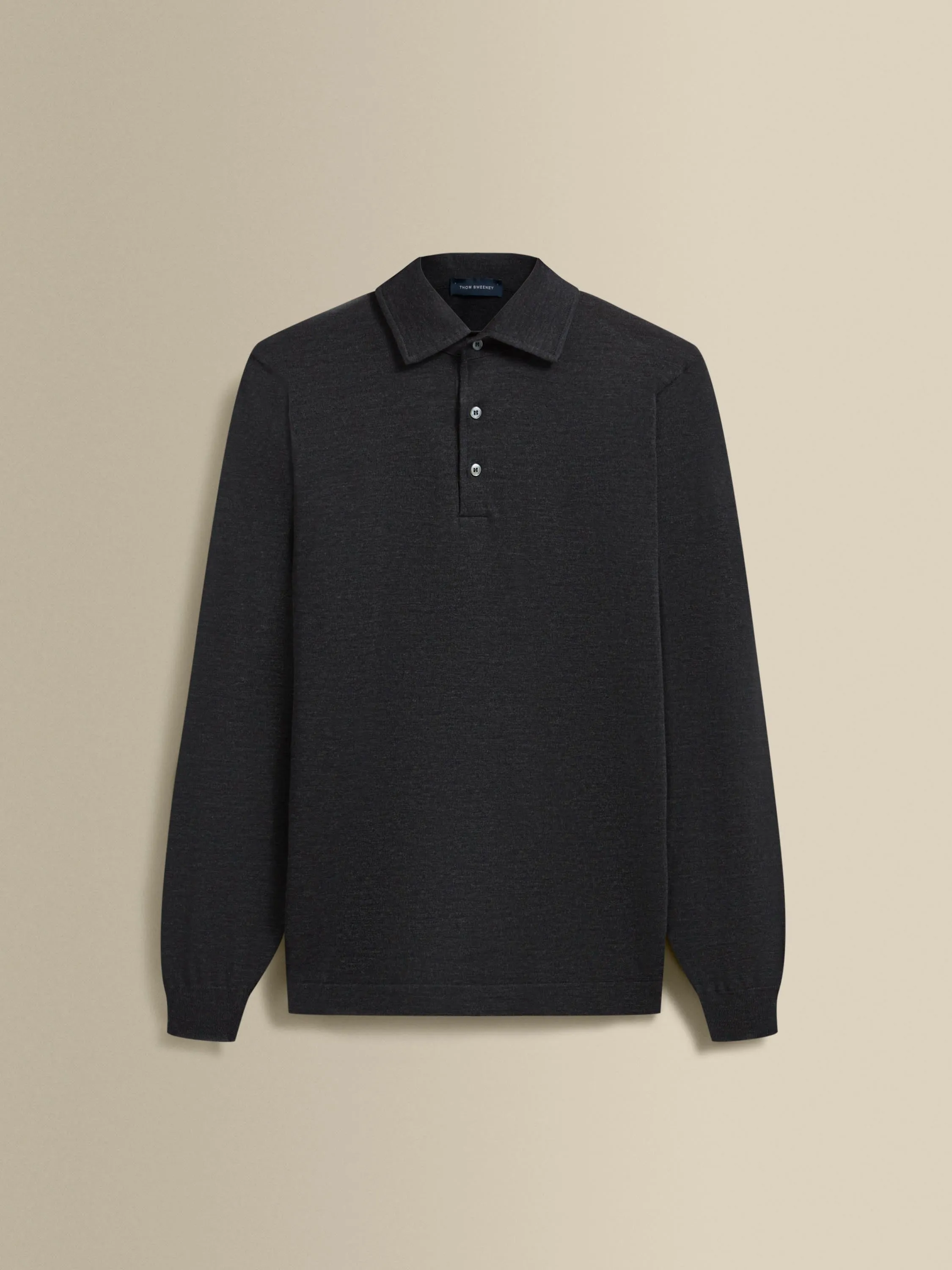 Merino Wool Extrafine Long Sleeve Polo Shirt sold by Thom Sweeney