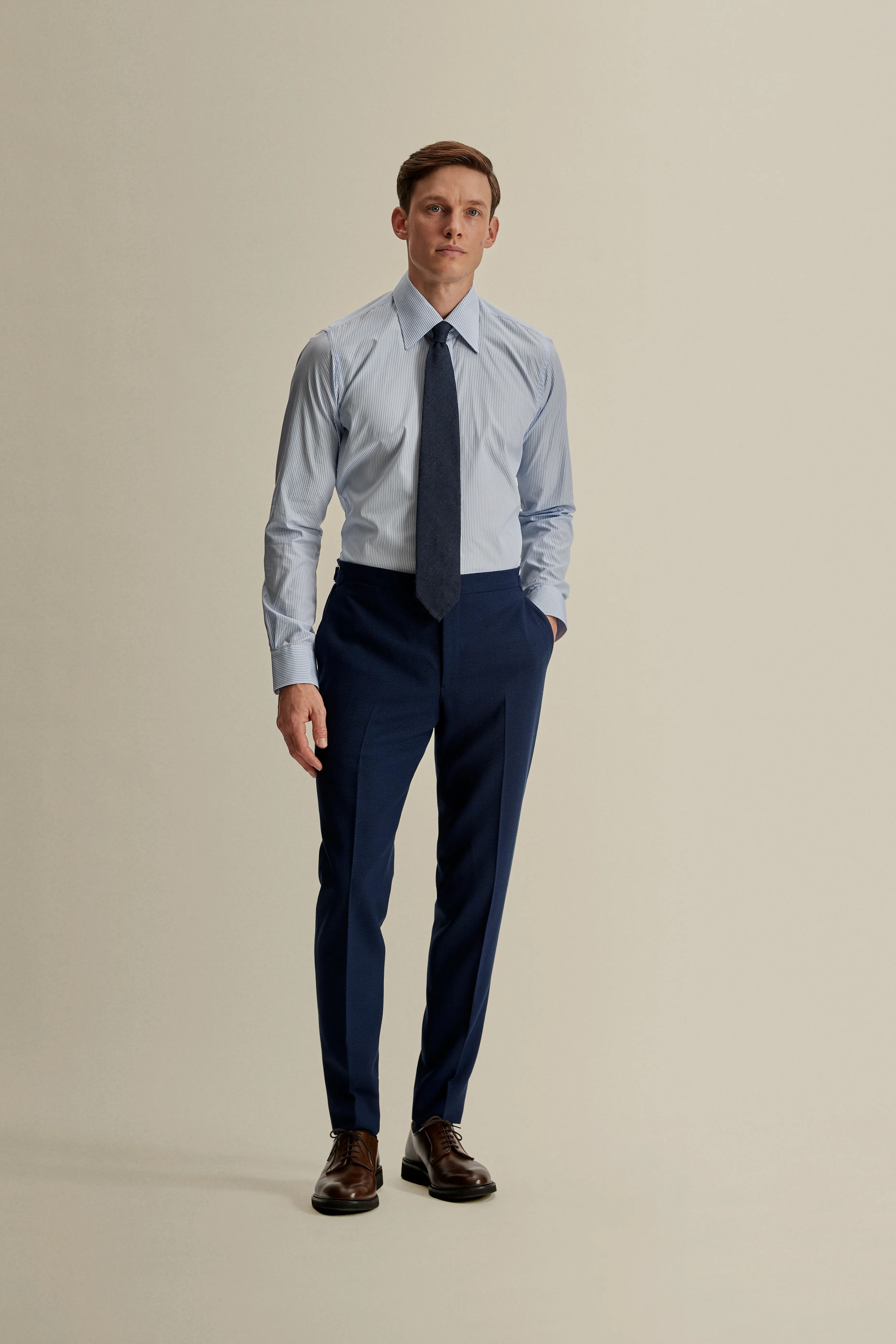 Solid Poplin Point Collar Bengal Stripe Shirt sold by Thom Sweeney product image thumbnail 3