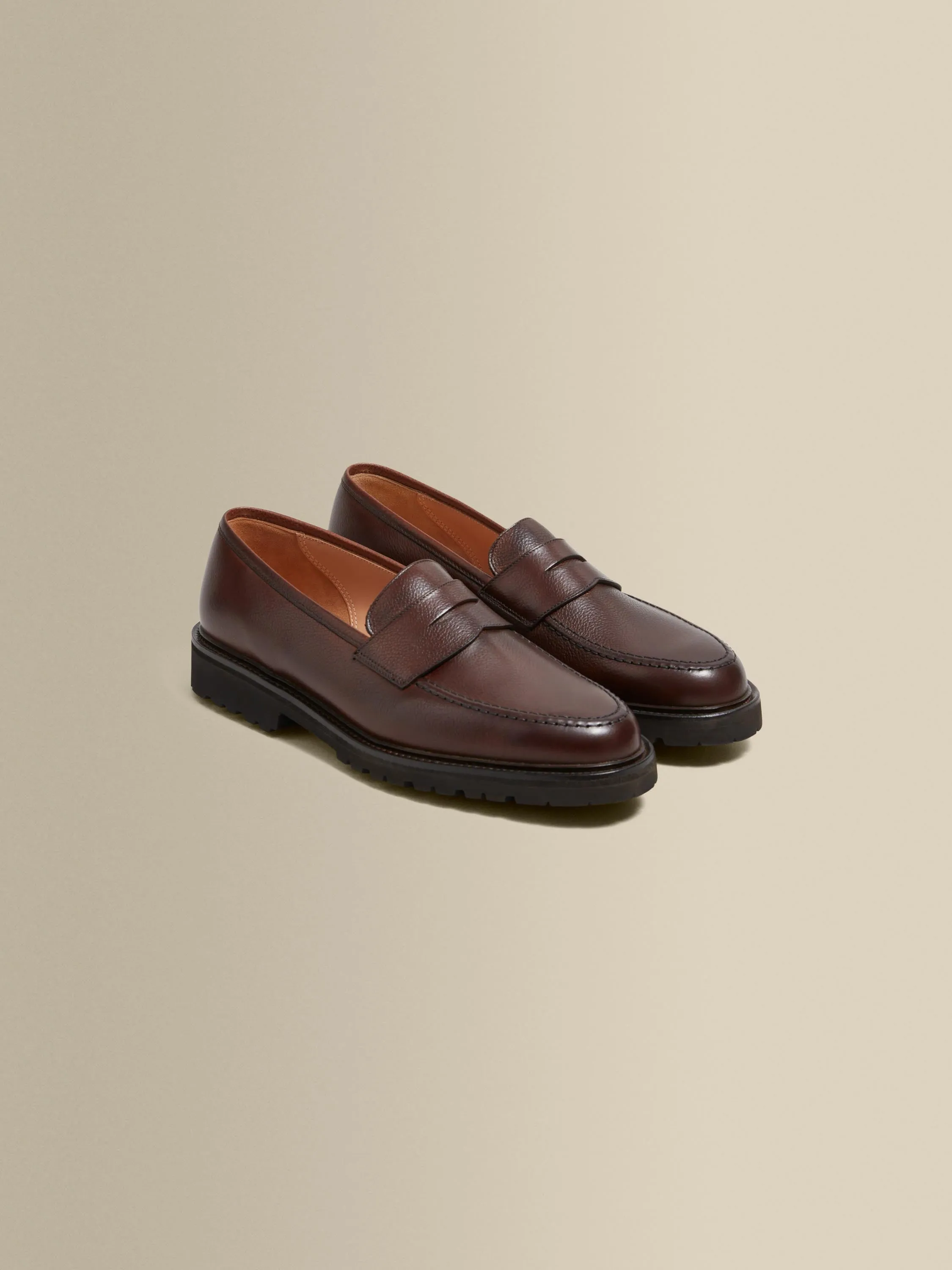 Pebble Grain Leather Penny Loafer Shoes sold by Thom Sweeney