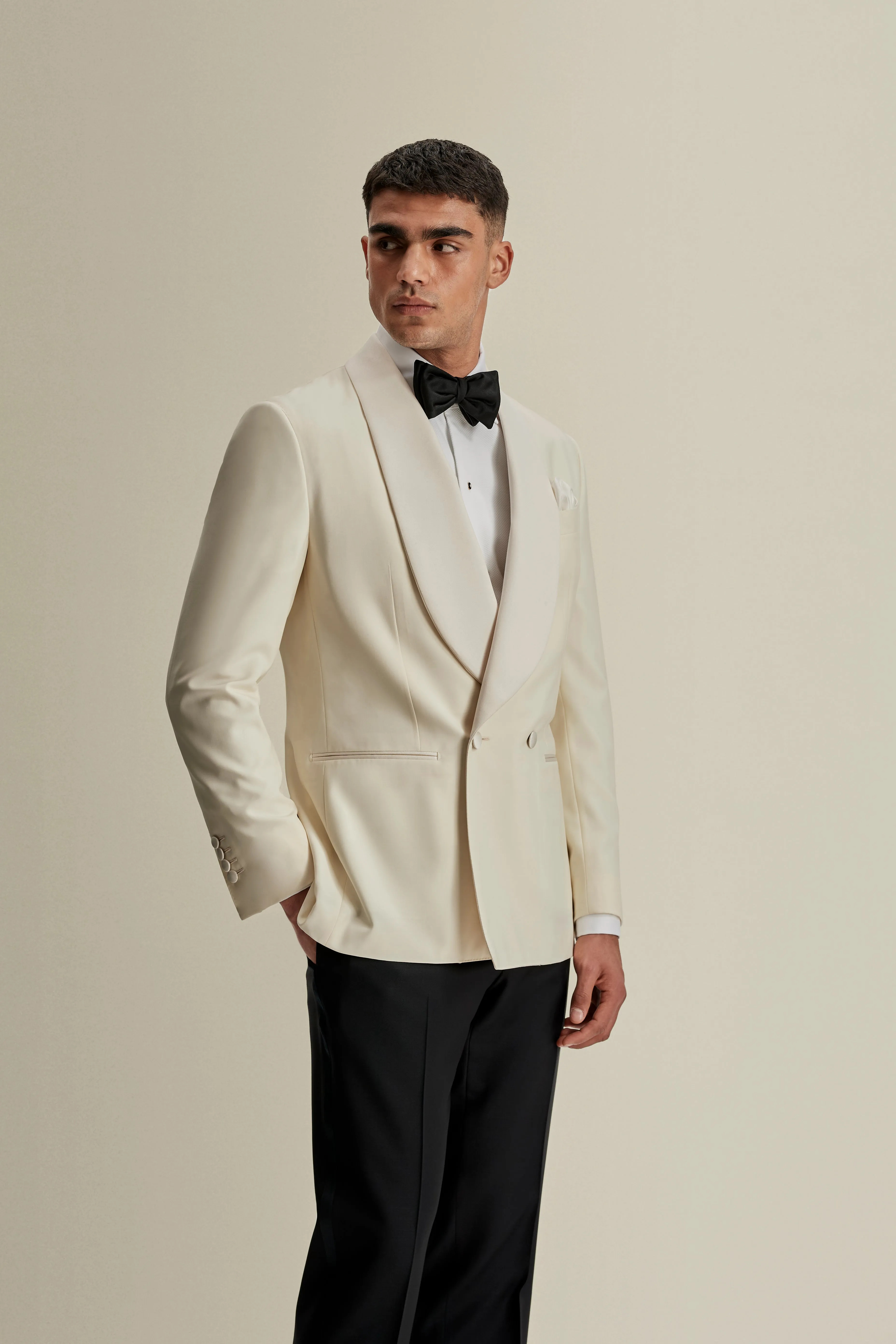 Wool Double Breasted Shawl Lapel Dinner Jacket sold by Thom Sweeney product image thumbnail 2