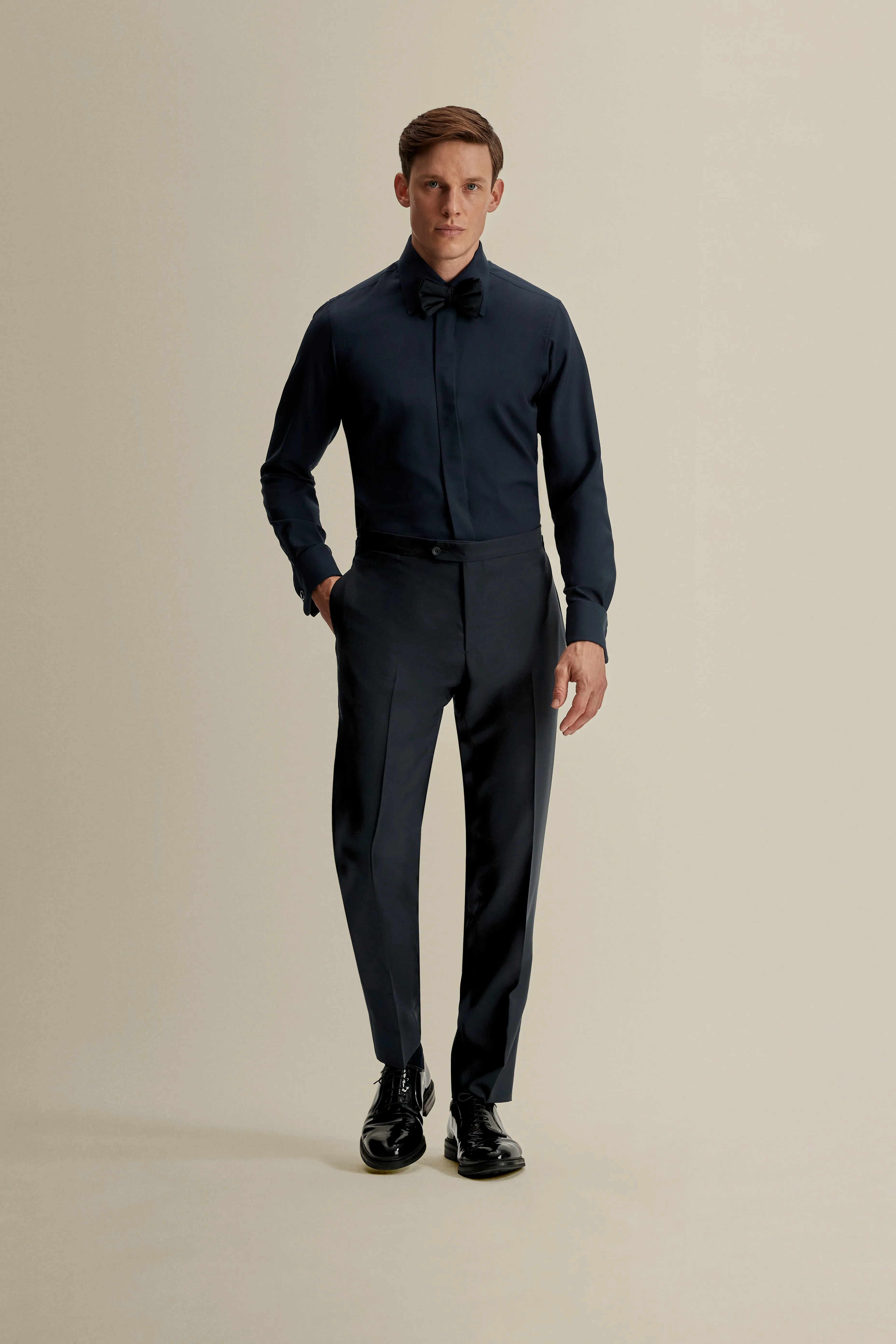 Wool Silk Fly Front Dress Shirt sold by Thom Sweeney product image thumbnail 4