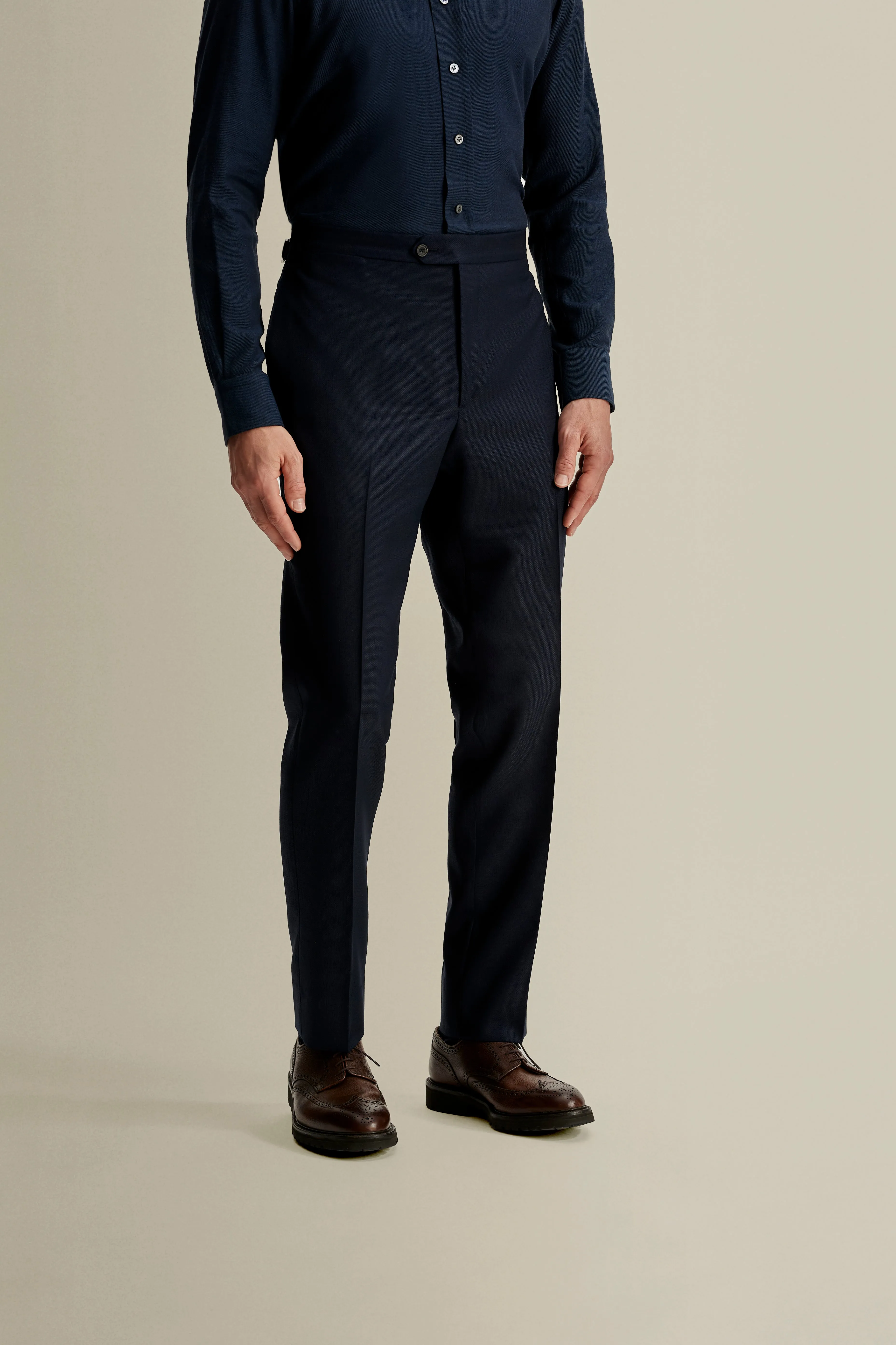 Flat Front Wool Hopsack Trousers sold by Thom Sweeney product image thumbnail 3