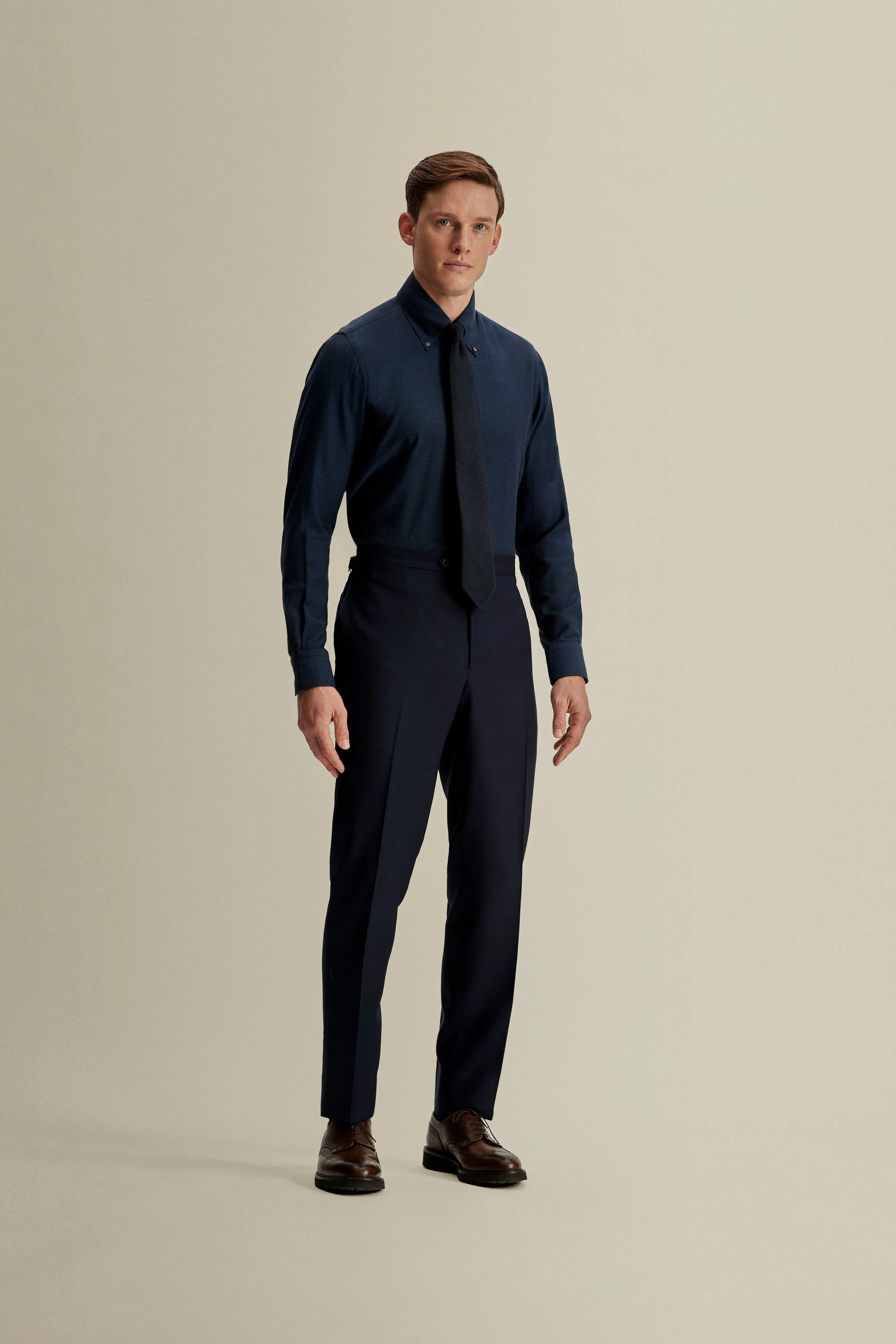 Flat Front Wool Hopsack Trousers sold by Thom Sweeney product image thumbnail 2