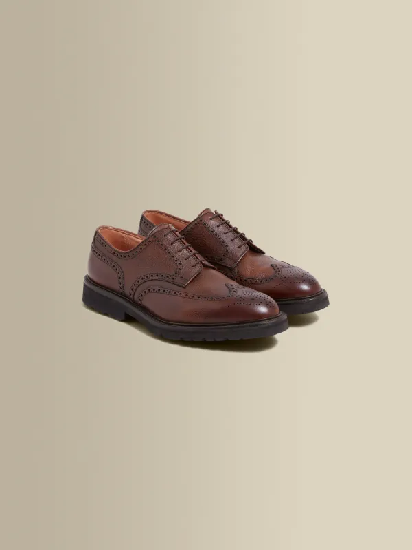 Pebble Grain Leather Brogue Shoes sold by Thom Sweeney