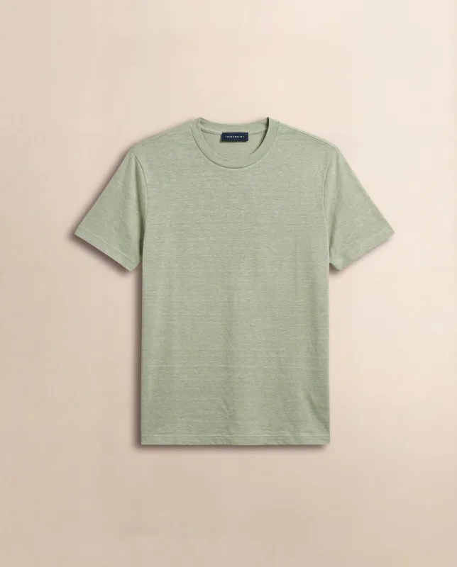Linen Crew Neck T-Shirt made by Thom Sweeney