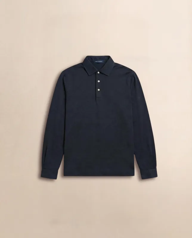 Cotton Long Sleeve Polo Shirt made by Thom Sweeney