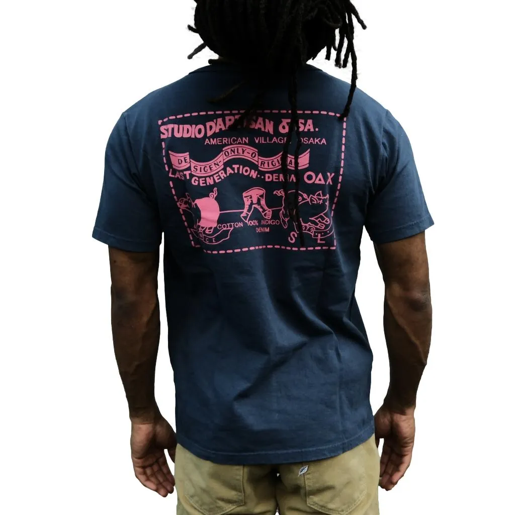 Studio D'Artisan Logo Print Tee (Navy) sold by Okayama Denim product image thumbnail 2