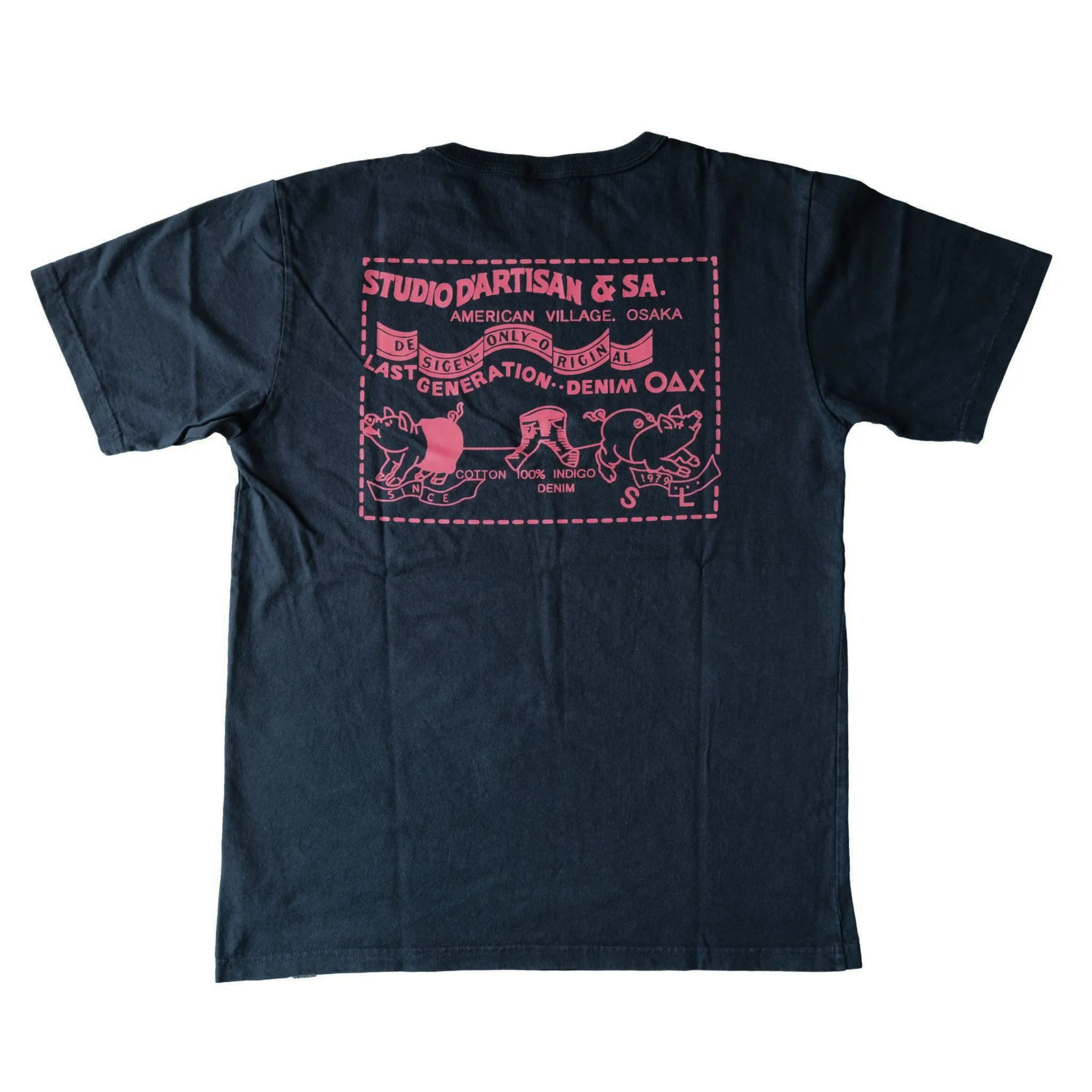 Studio D'Artisan Logo Print Tee (Navy) sold by Okayama Denim product image thumbnail 4