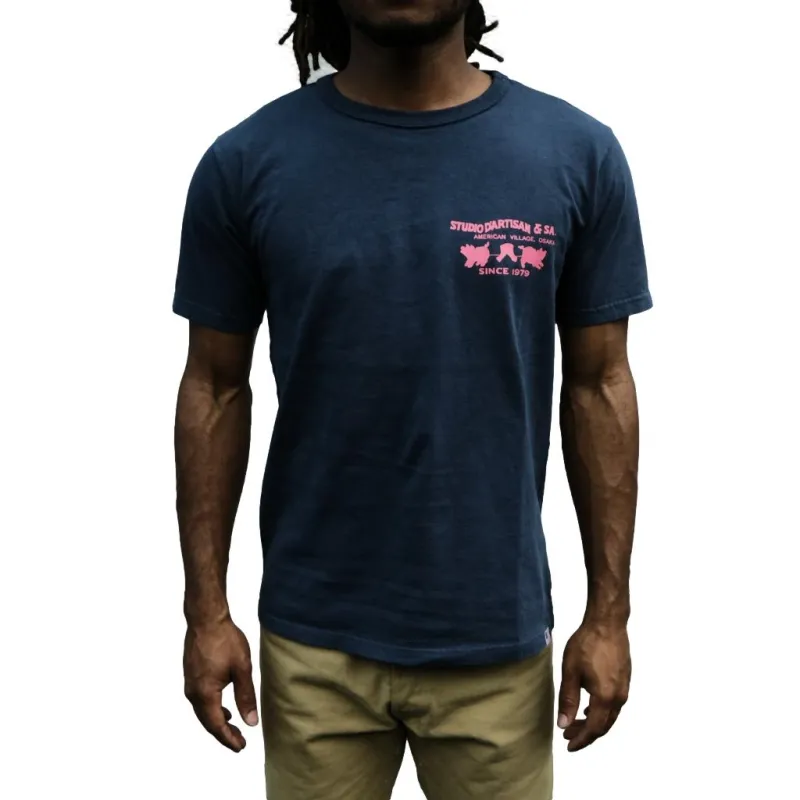 Studio D'Artisan Logo Print Tee (Navy) made by Studio D'Artisan