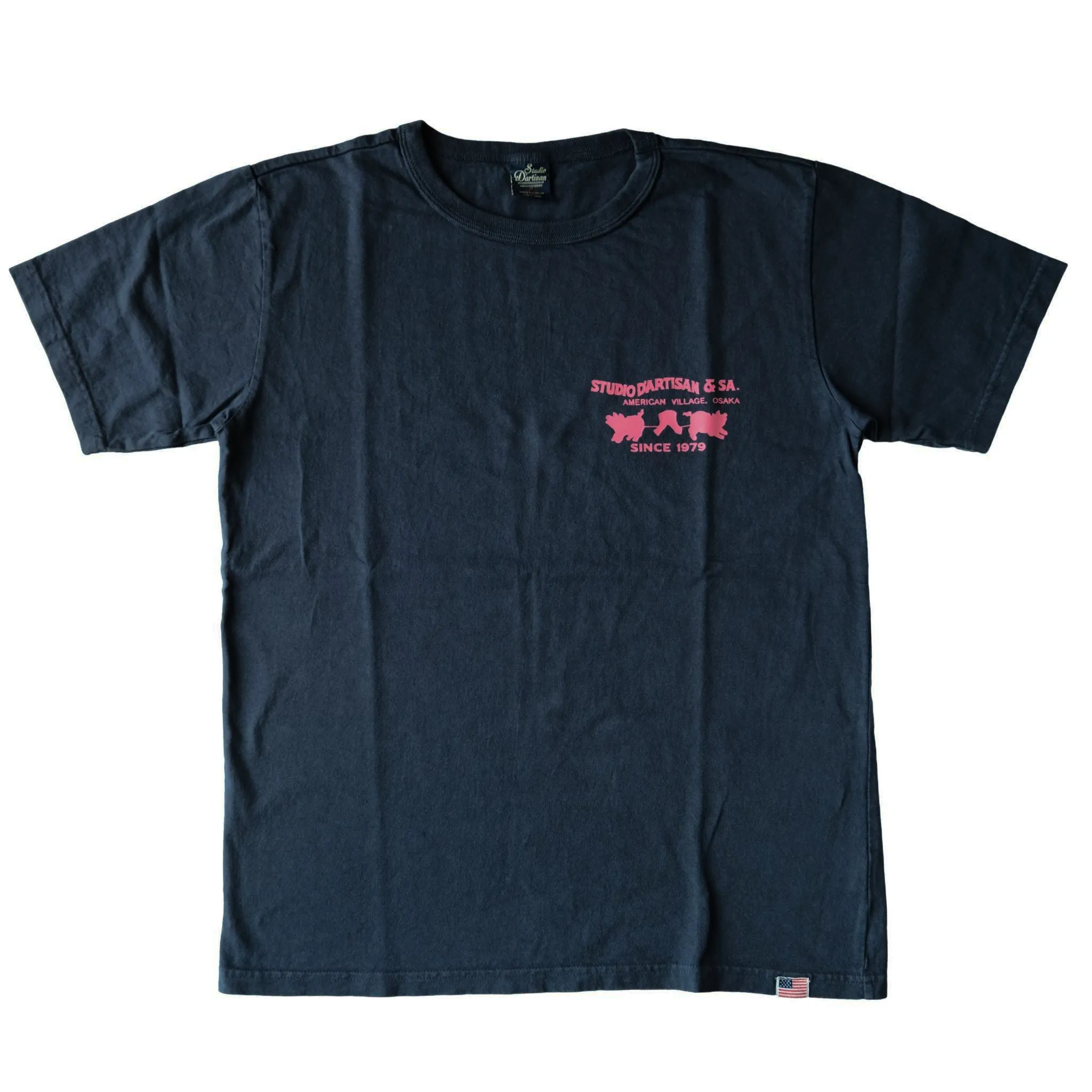 Studio D'Artisan Logo Print Tee (Navy) sold by Okayama Denim product image thumbnail 3