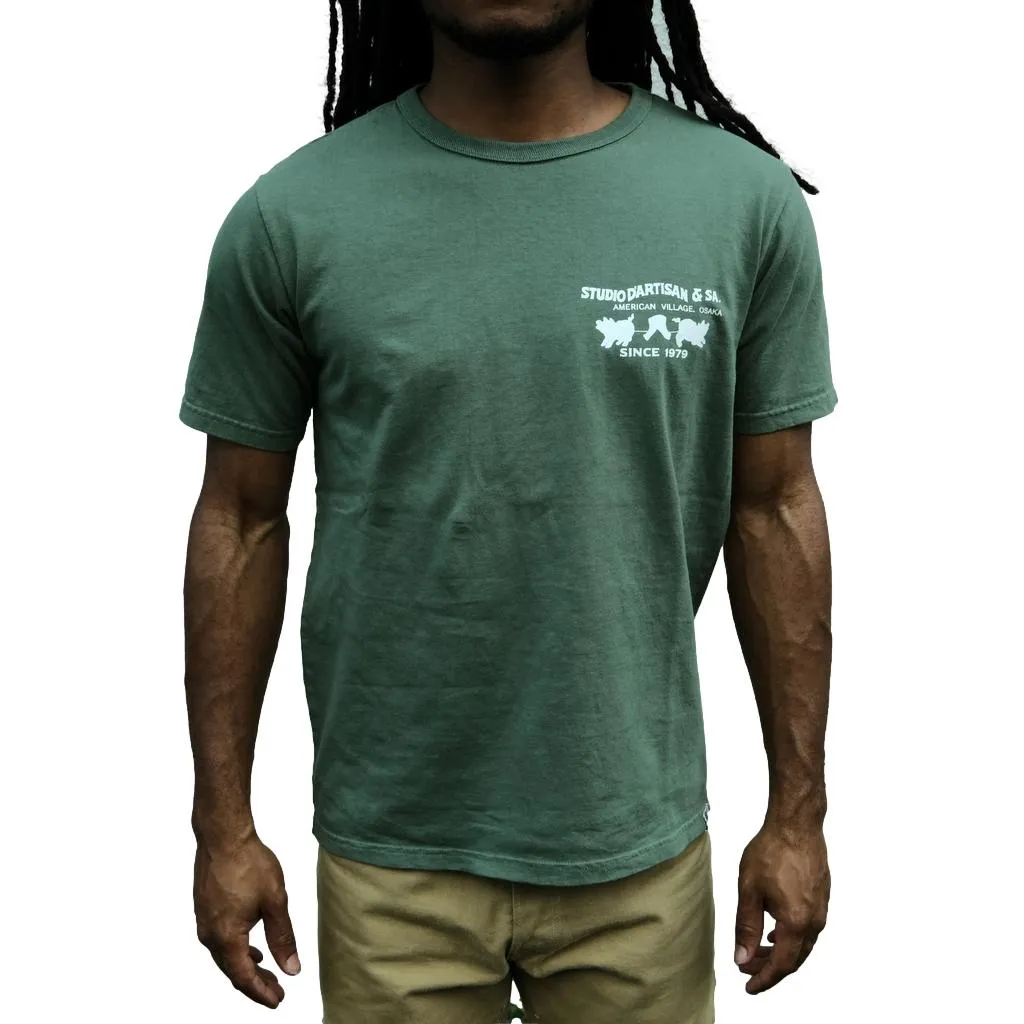 Studio D'Artisan Logo Print Tee (Green) sold by Okayama Denim