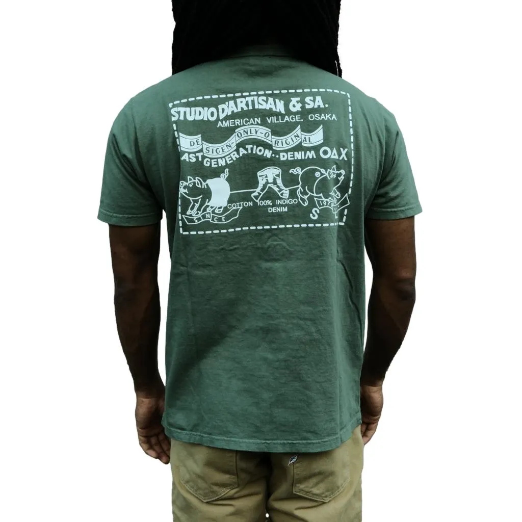 Studio D'Artisan Logo Print Tee (Green) sold by Okayama Denim product image thumbnail 2