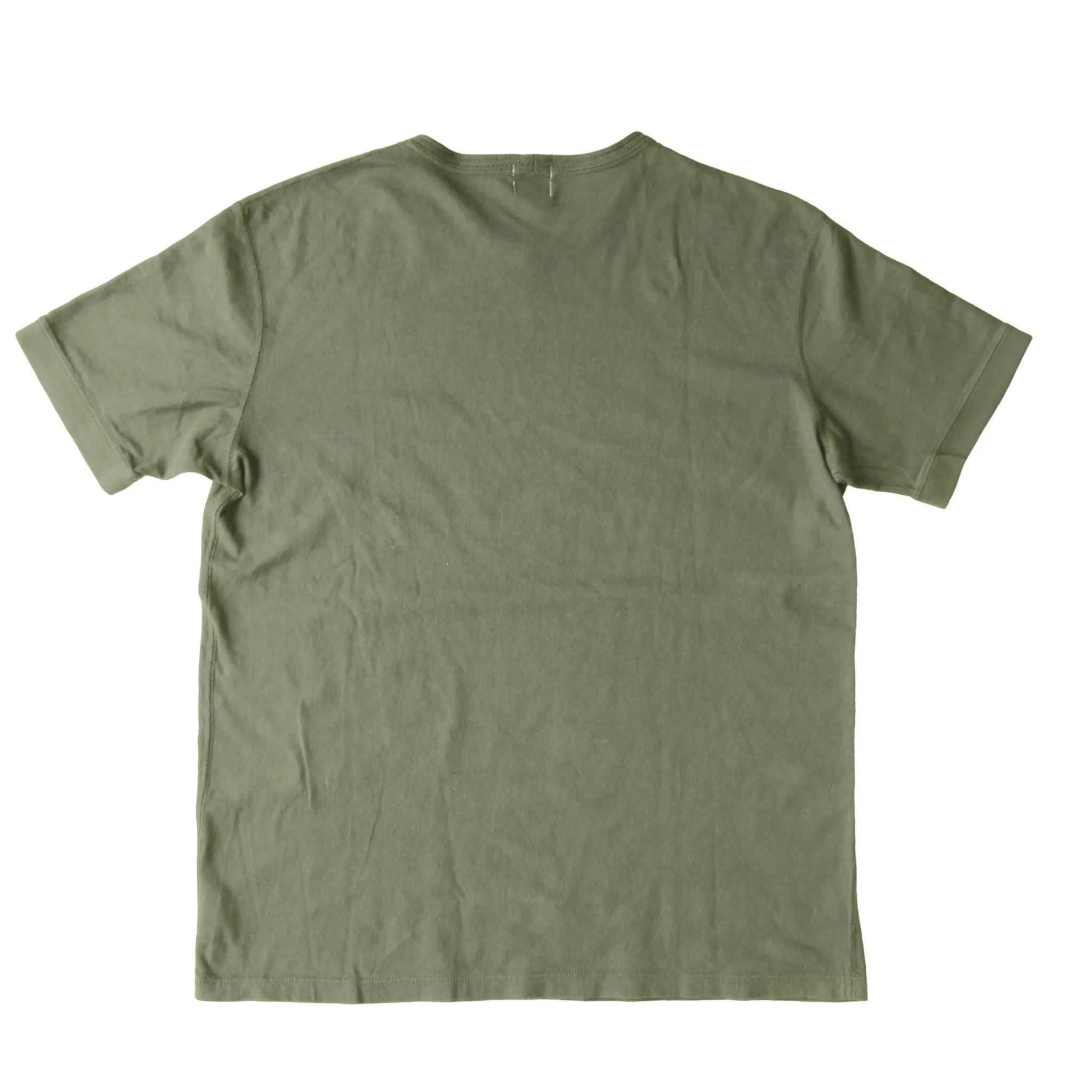 Loop & Weft Loopwheel Ribbed Cuff S/S Crewneck Tee (Olive) sold by Okayama Denim product image thumbnail 4