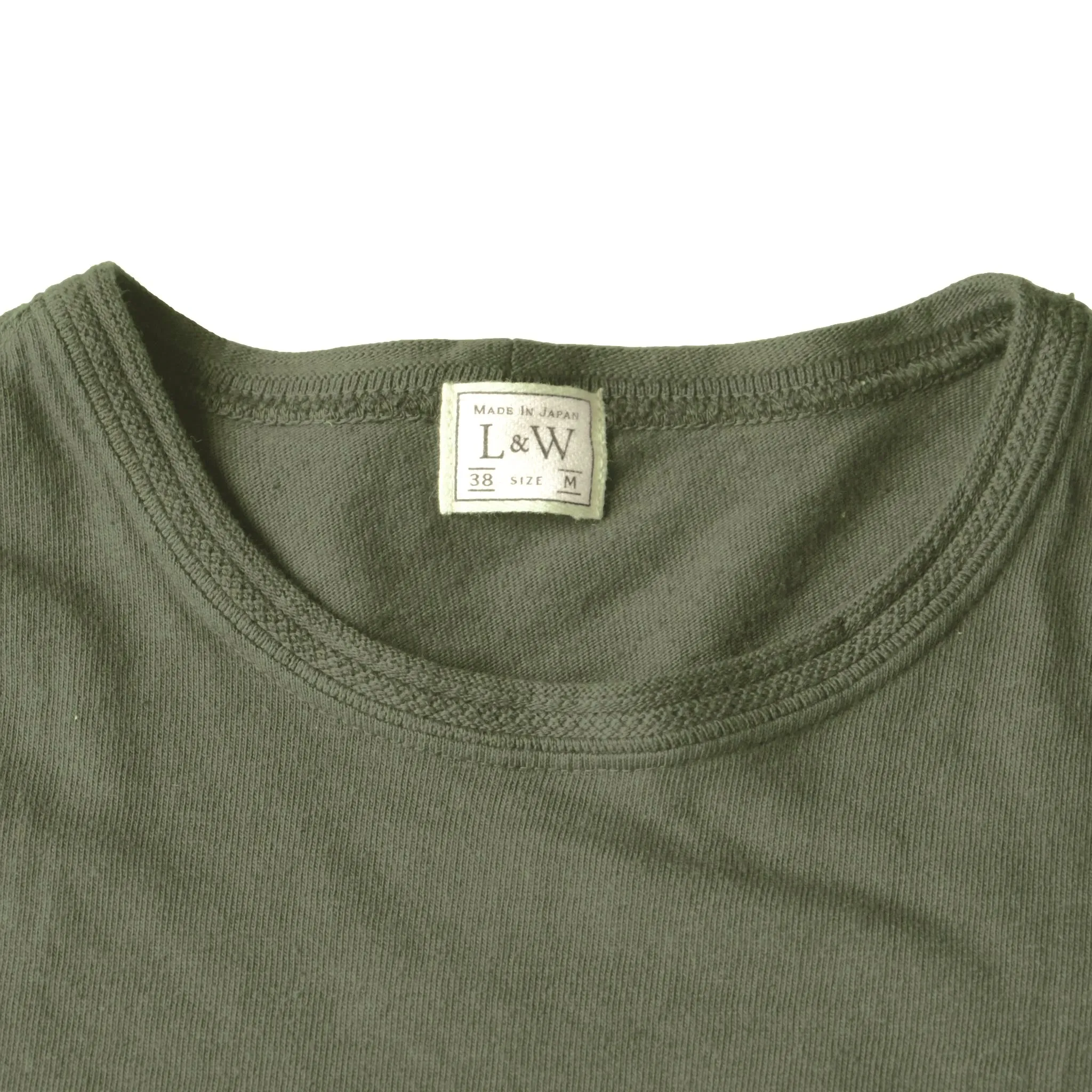 Loop & Weft Loopwheel Ribbed Cuff S/S Crewneck Tee (Olive) sold by Okayama Denim product image thumbnail 5