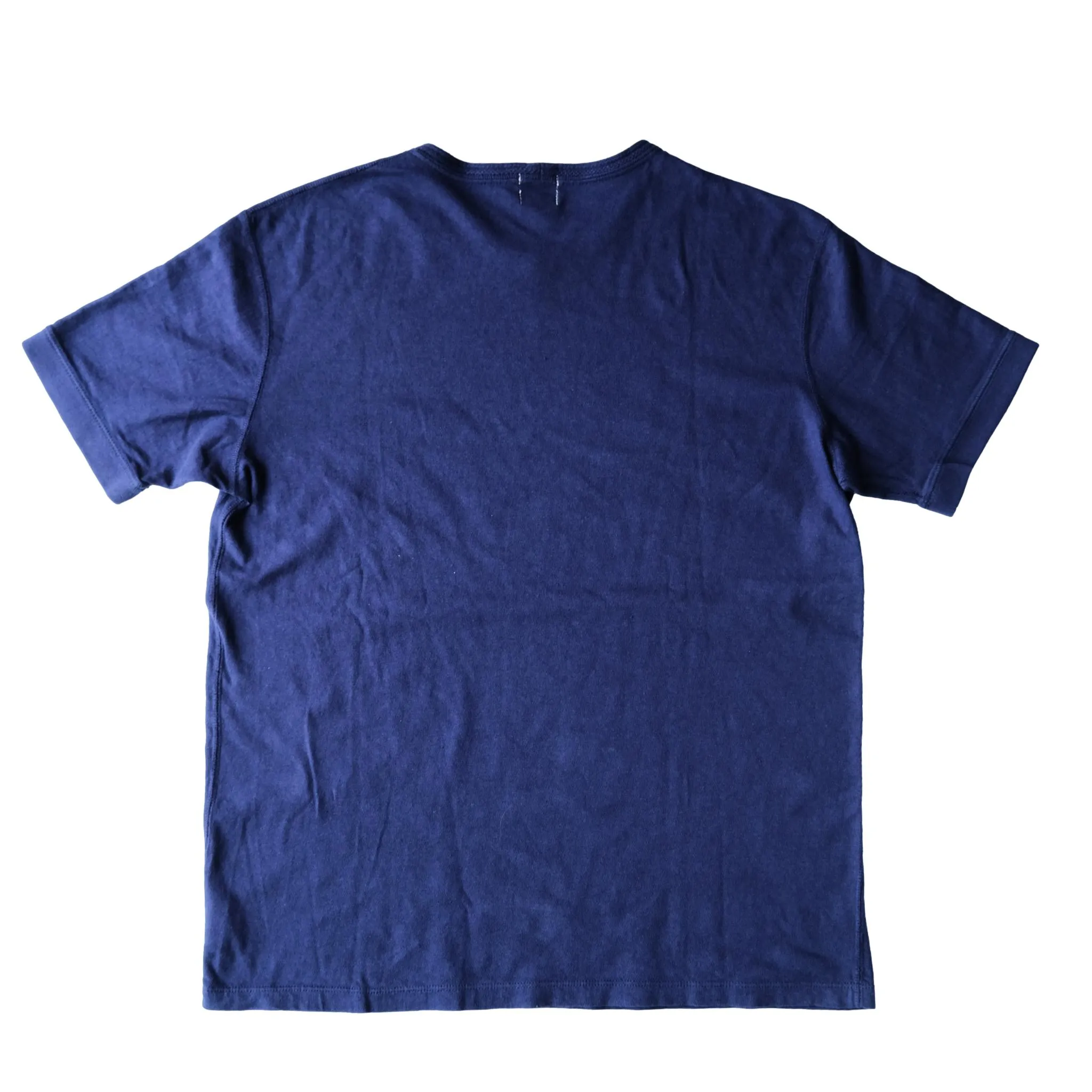 Loop & Weft Loopwheel Ribbed Cuff S/S Crewneck Tee (Navy) sold by Okayama Denim product image thumbnail 4