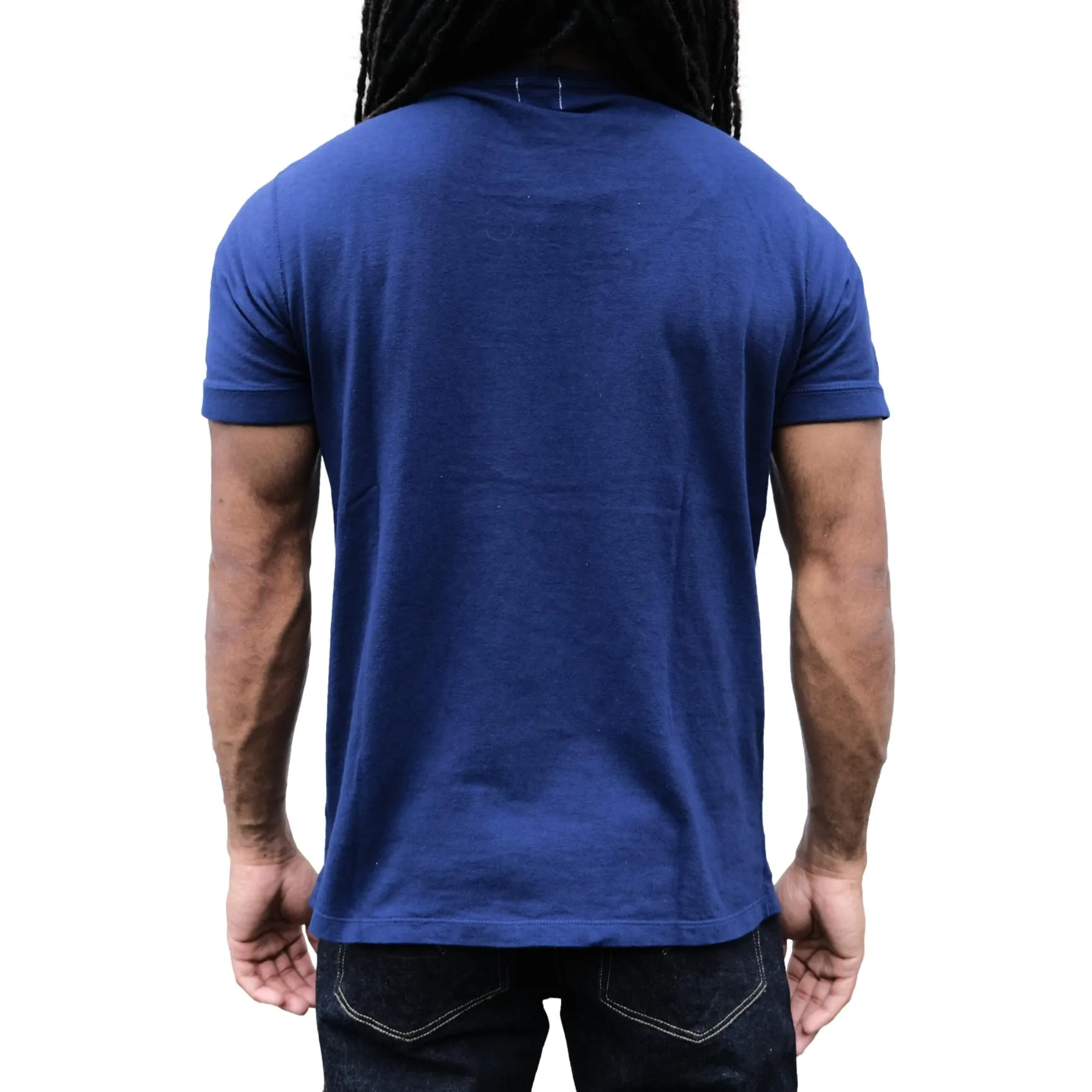 Loop & Weft Loopwheel Ribbed Cuff S/S Crewneck Tee (Navy) sold by Okayama Denim product image thumbnail 2