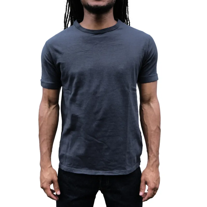 Loop & Weft Loopwheel Ribbed Cuff S/S Crewneck Tee (Black) made by Loop & Weft