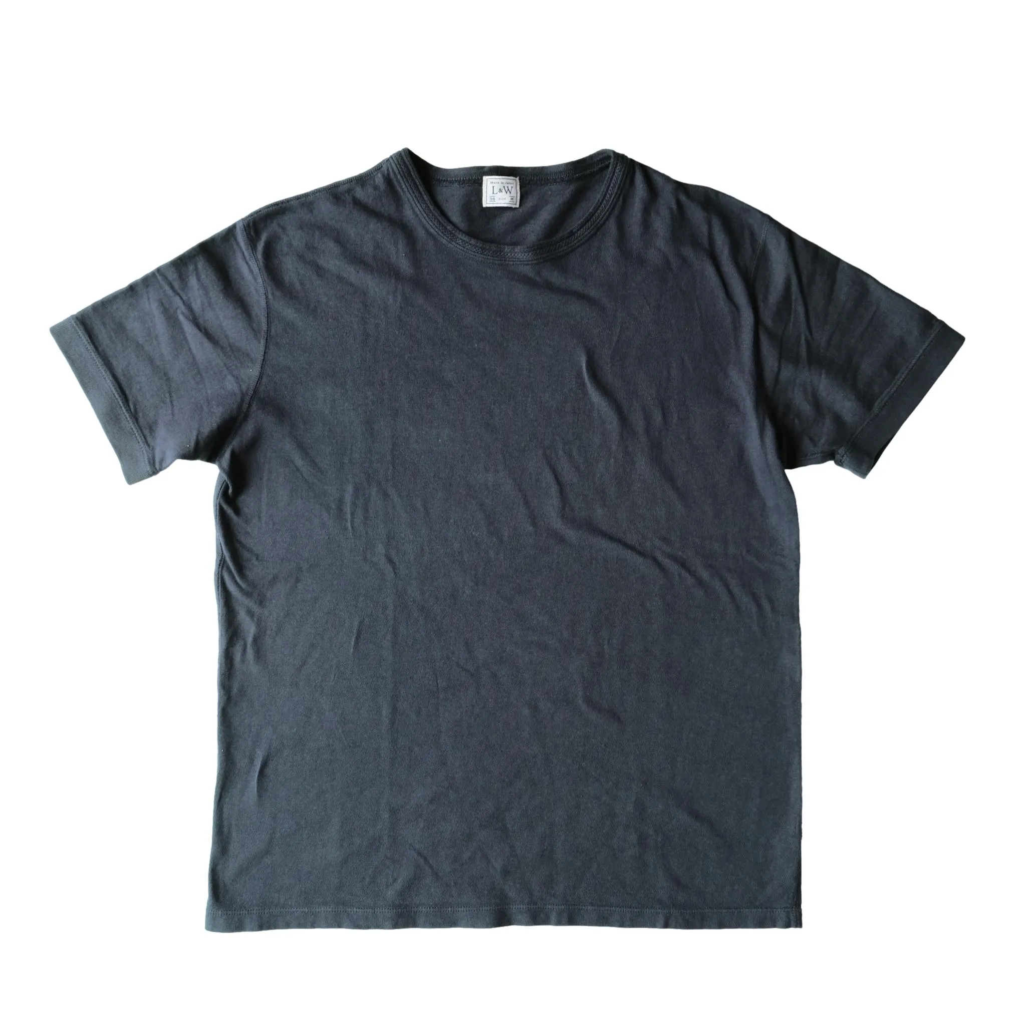 Loop & Weft Loopwheel Ribbed Cuff S/S Crewneck Tee (Black) sold by Okayama Denim product image thumbnail 3