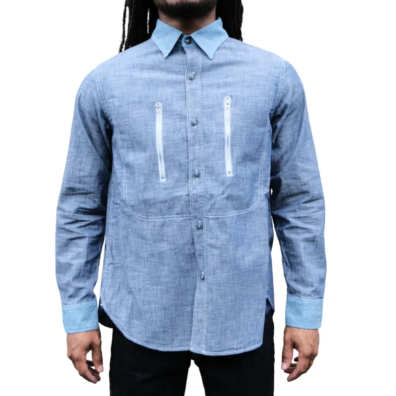 Fullcount x Fumito Ganryu USN Selvedge Chambray Shirt made by Okayama Denim