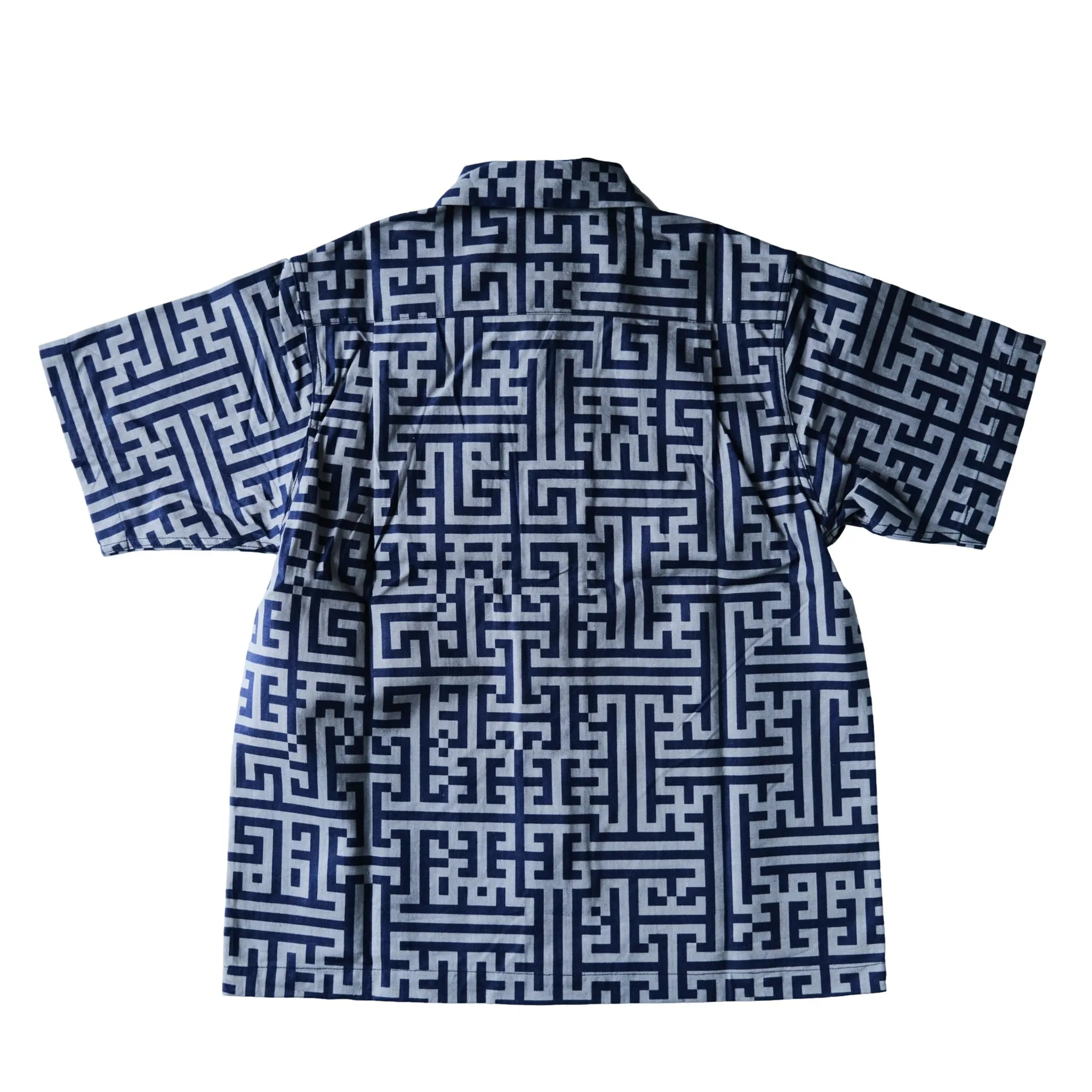 Samurai Jeans SSA26-02 Geometric Pattern Aloha Shirt sold by Okayama Denim product image thumbnail 4