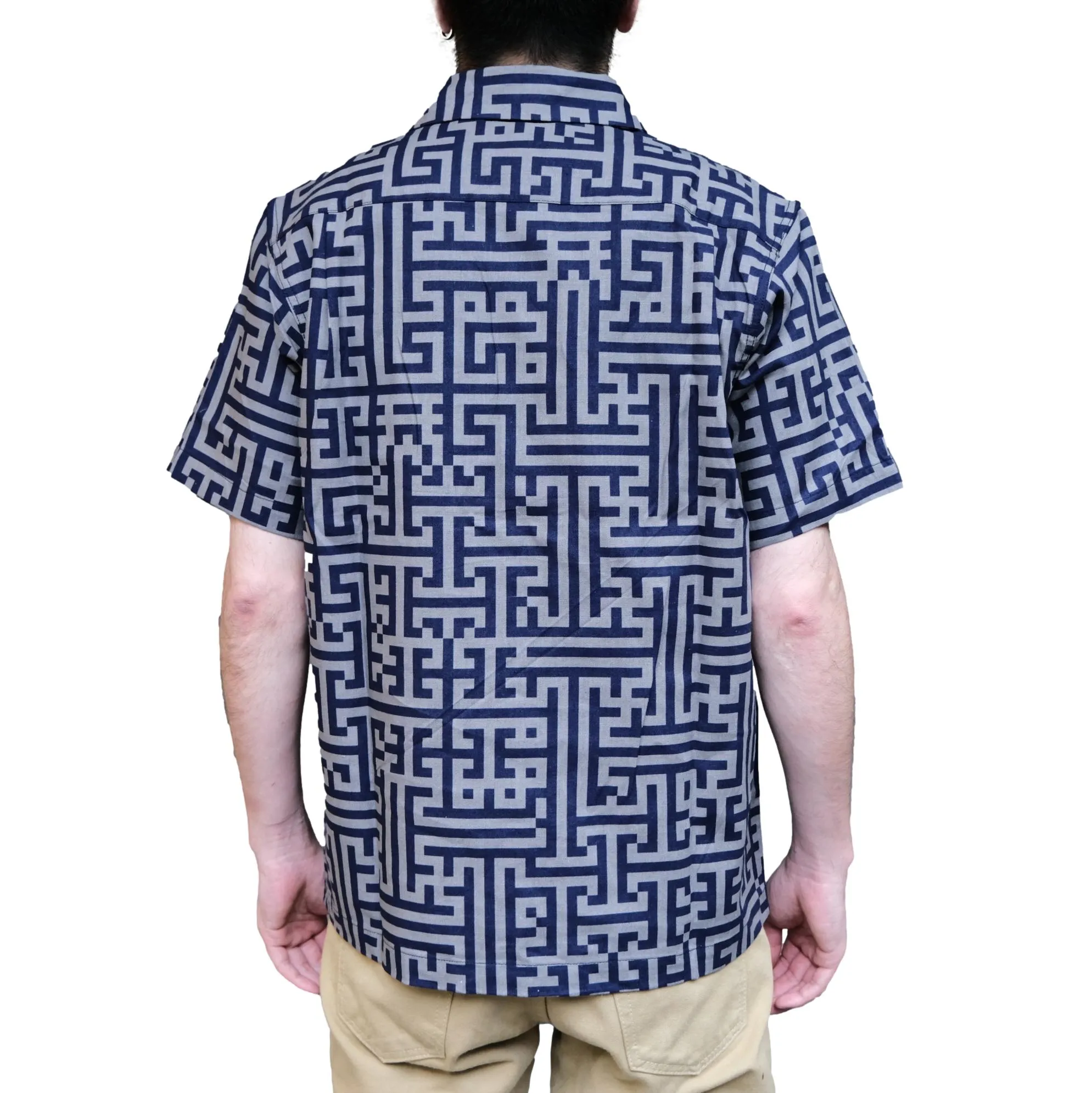 Samurai Jeans SSA26-02 Geometric Pattern Aloha Shirt sold by Okayama Denim product image thumbnail 2