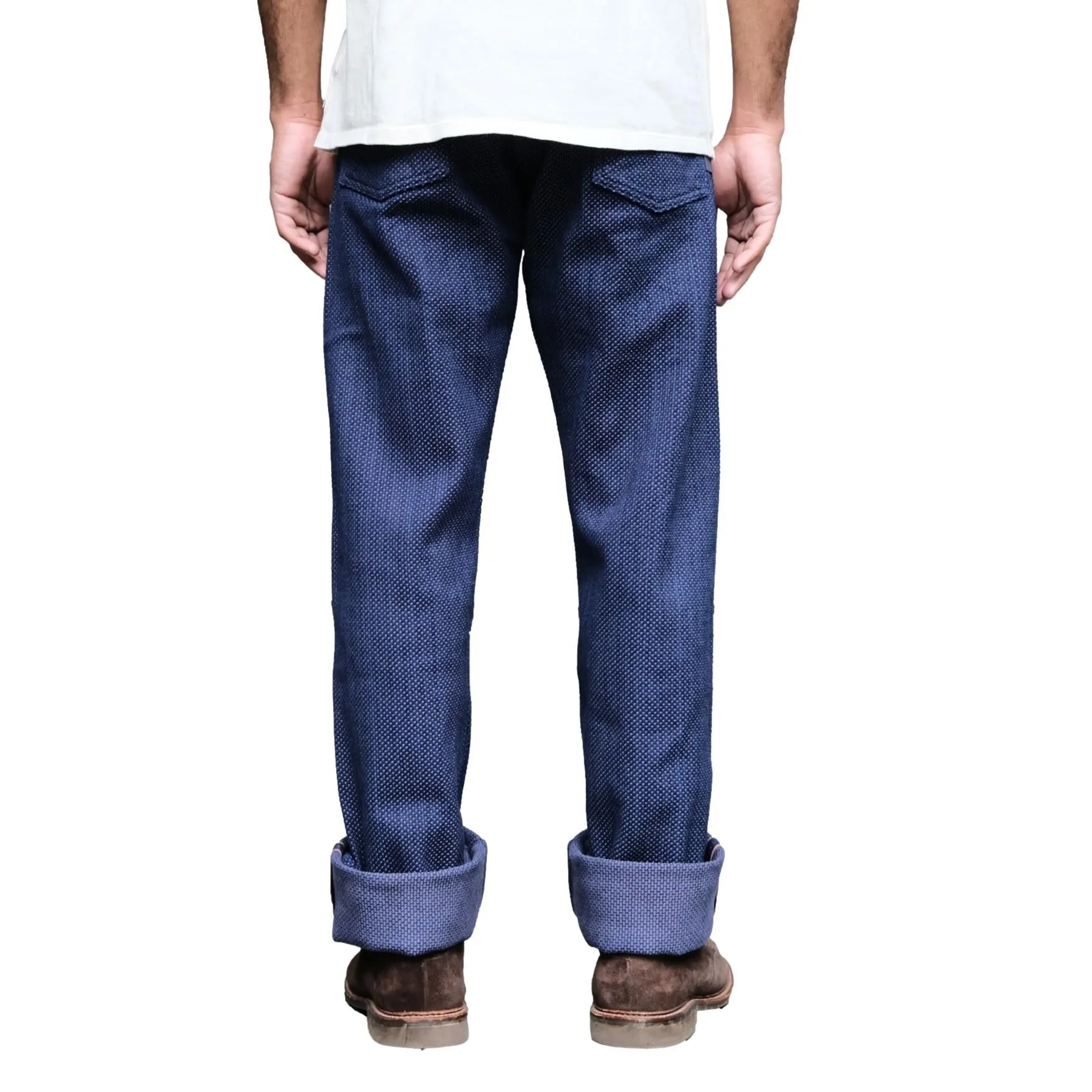 Graphzero 13oz. Indigo x Purple Selvedge Sashiko Pants sold by Okayama Denim product image thumbnail 3