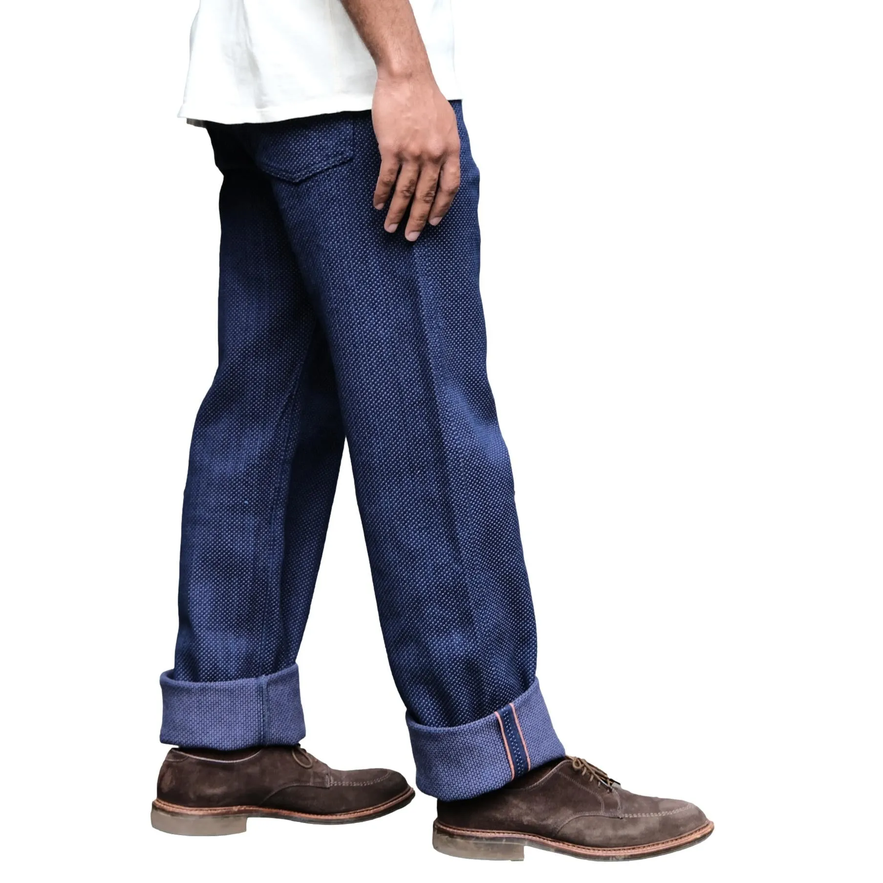 Graphzero 13oz. Indigo x Purple Selvedge Sashiko Pants sold by Okayama Denim product image thumbnail 4
