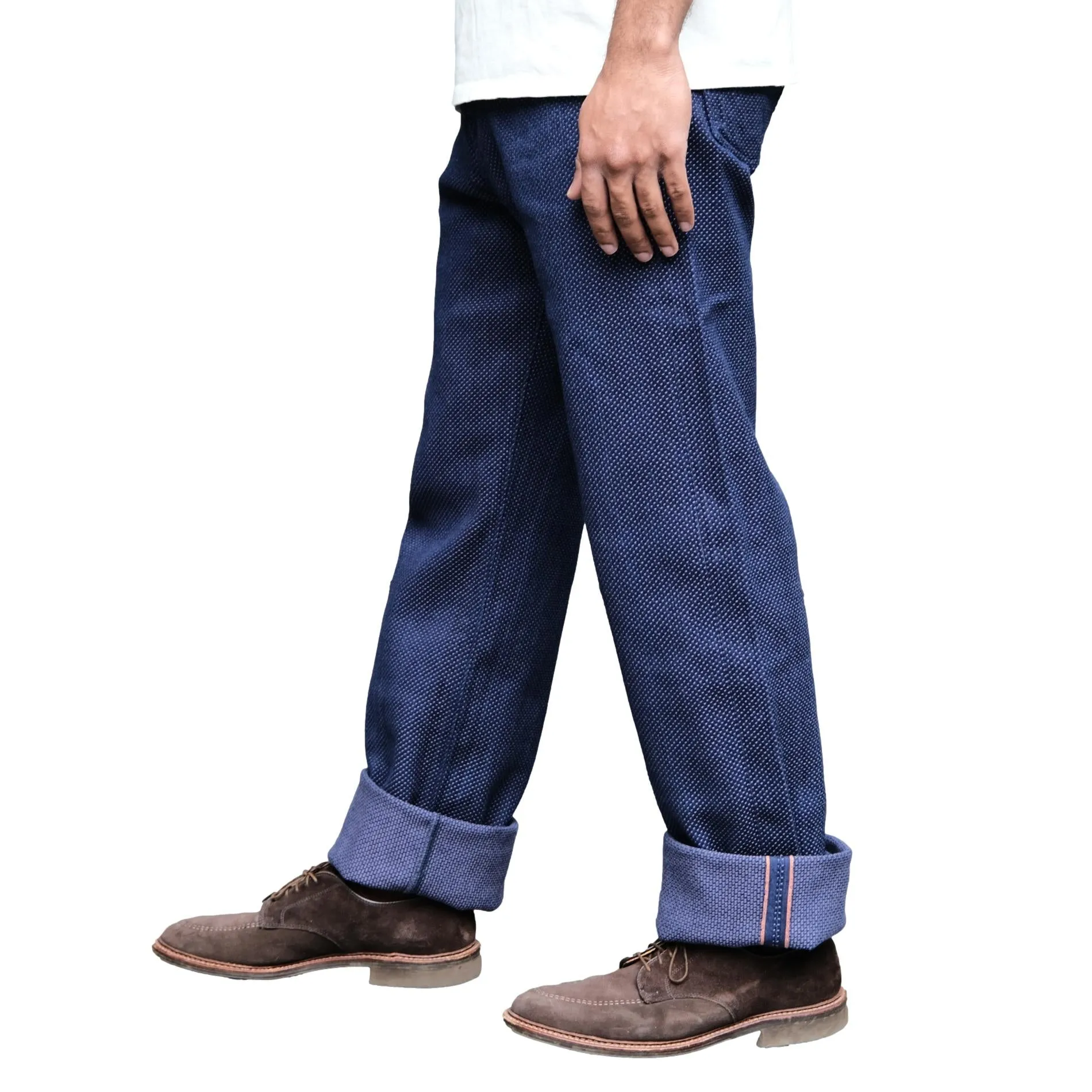 Graphzero 13oz. Indigo x Purple Selvedge Sashiko Pants sold by Okayama Denim product image thumbnail 2