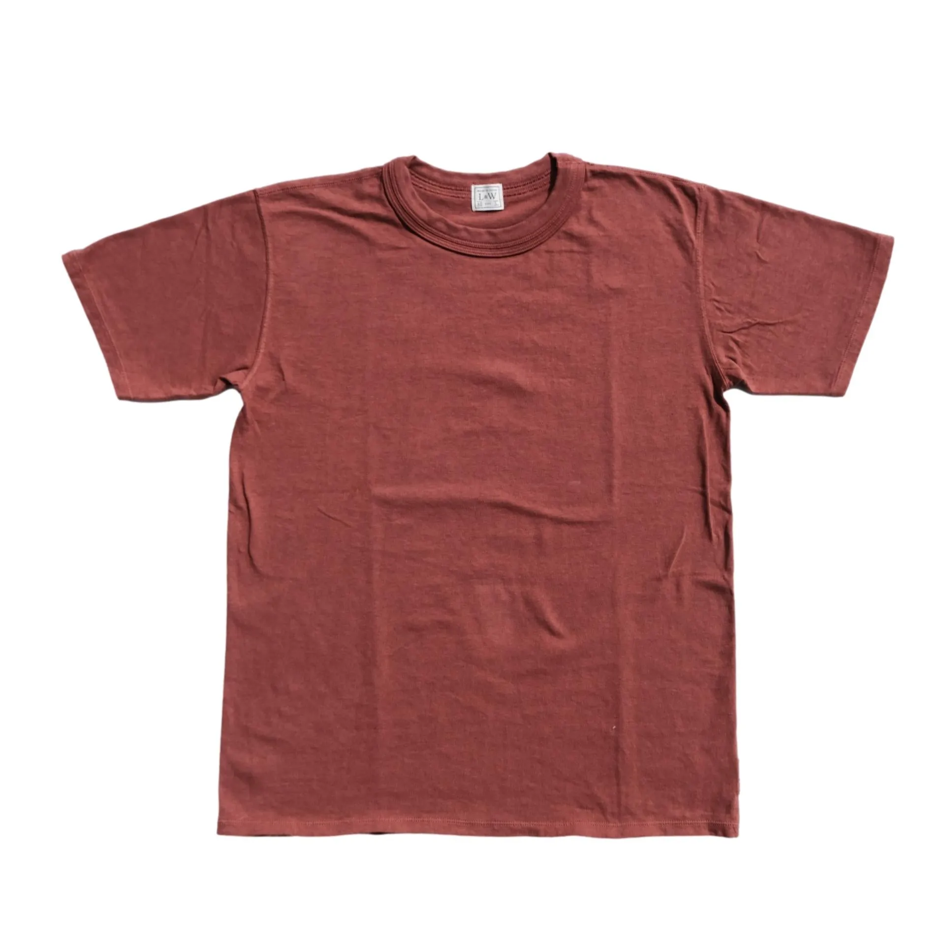 Loop & Weft Loopwheel Double Binder S/S Crewneck Tee (Burgundy) sold by Okayama Denim product image thumbnail 3