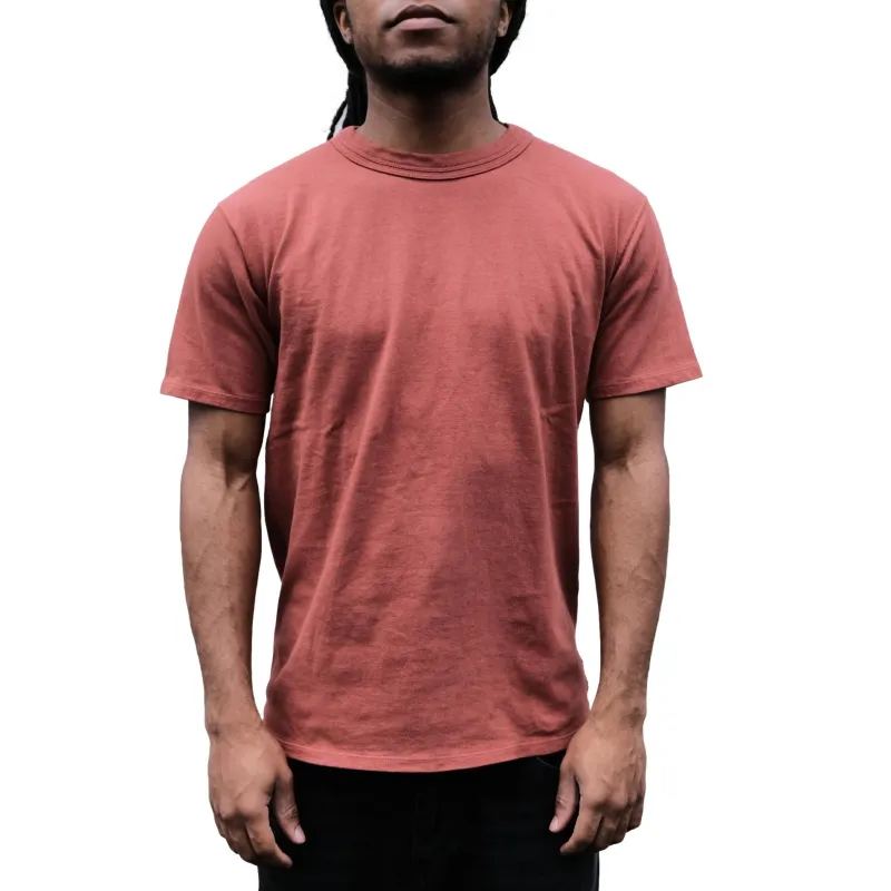 Loop & Weft Loopwheel Double Binder S/S Crewneck Tee (Burgundy) made by Loop & Weft