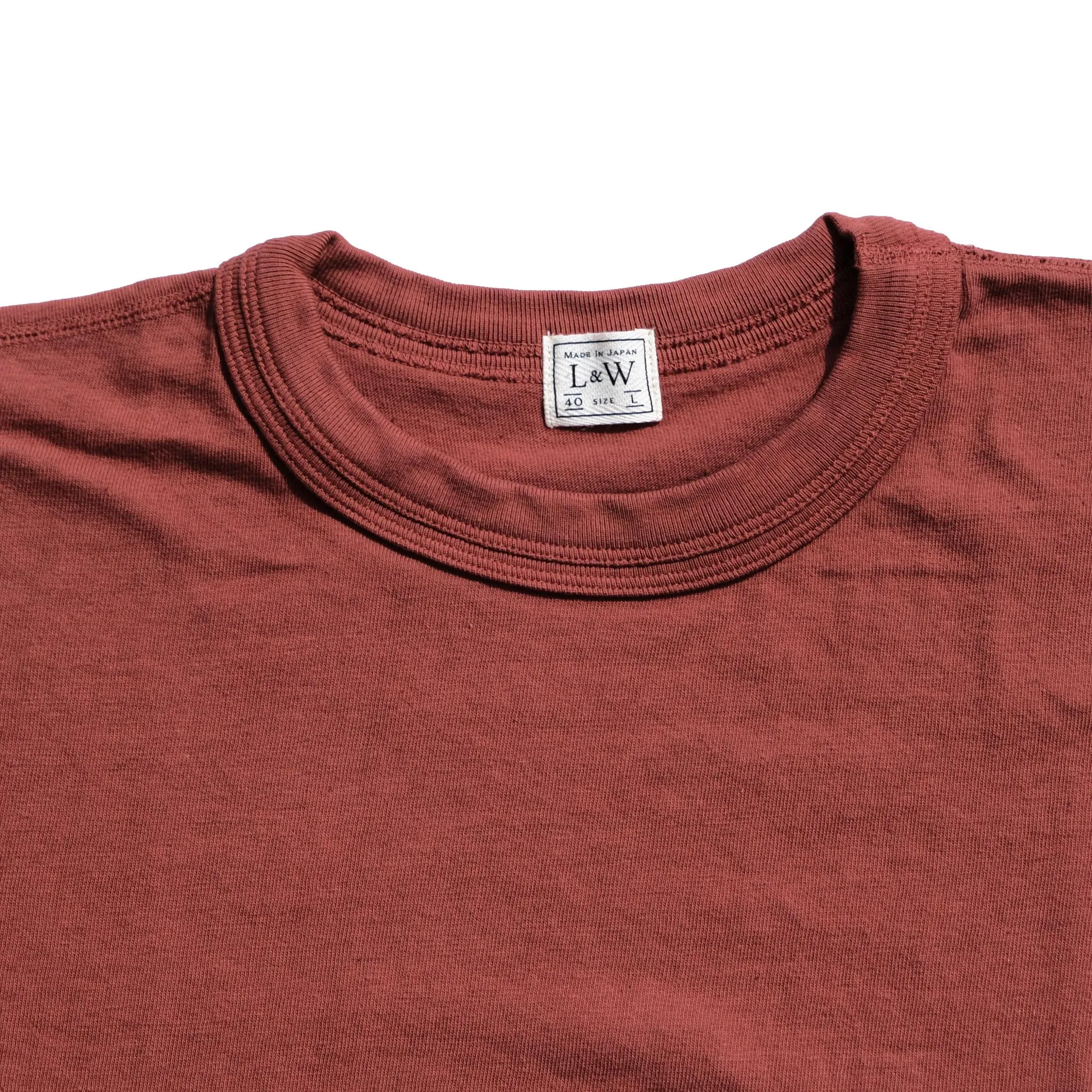 Loop & Weft Loopwheel Double Binder S/S Crewneck Tee (Burgundy) sold by Okayama Denim product image thumbnail 5