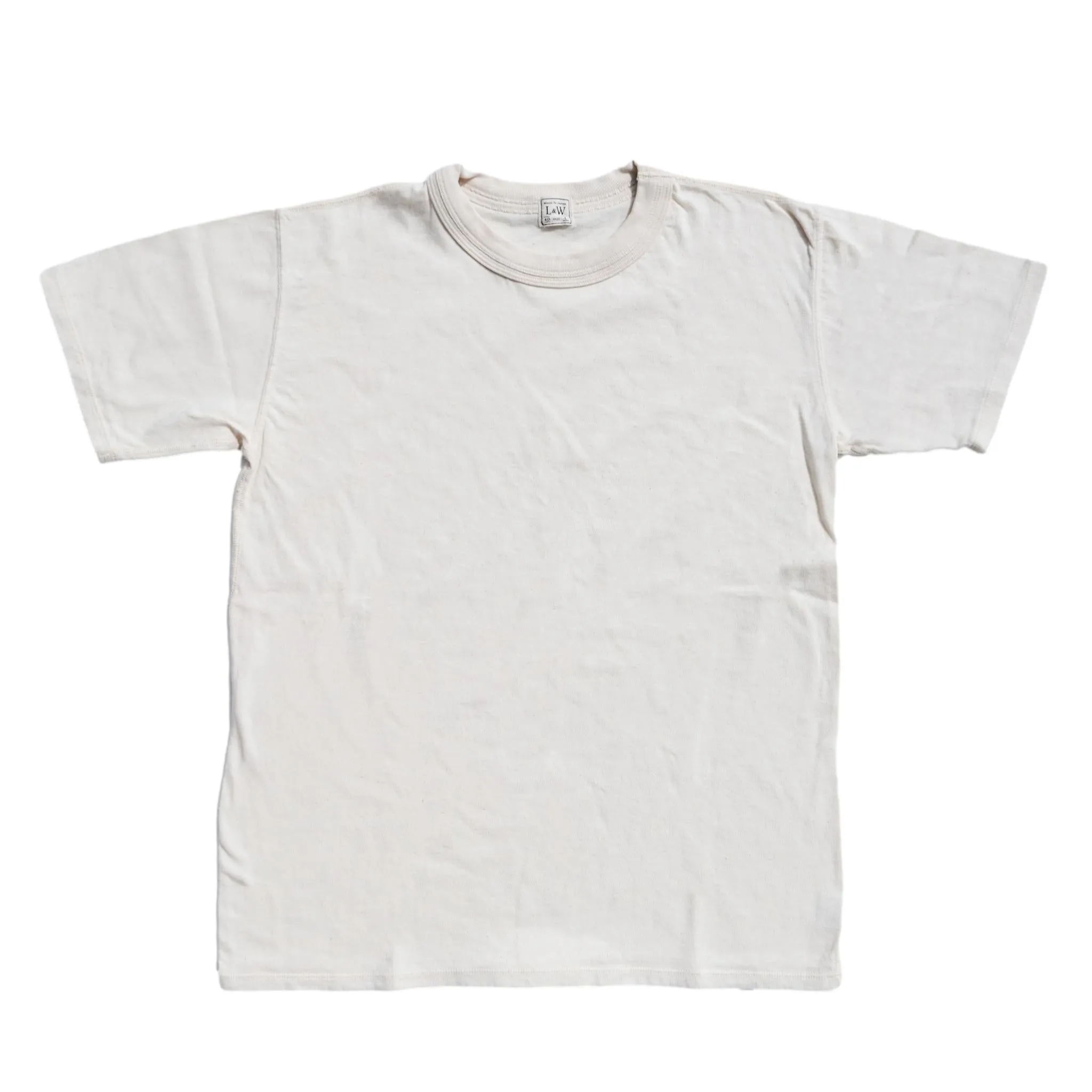Loop & Weft Loopwheel Double Binder S/S Crewneck Tee (Ivory) sold by Okayama Denim product image thumbnail 3
