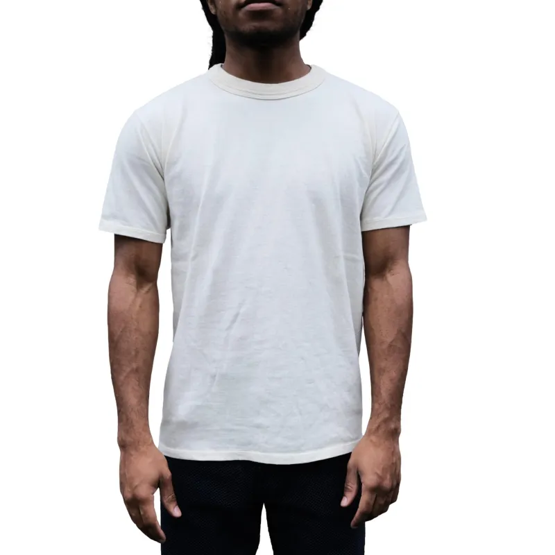 Loop & Weft Loopwheel Double Binder S/S Crewneck Tee (Ivory) made by Loop & Weft