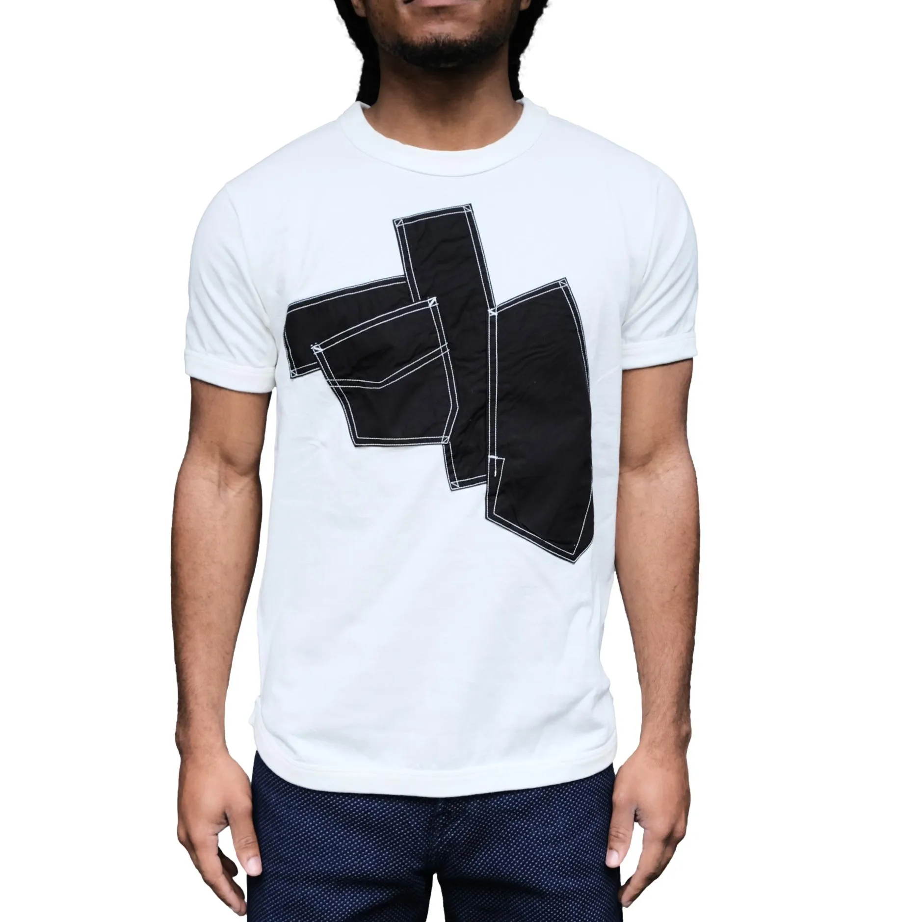 Fullcount x Fumito Ganryu Flatseam Heavyweight Patchwork Pocket Tee sold by Okayama Denim