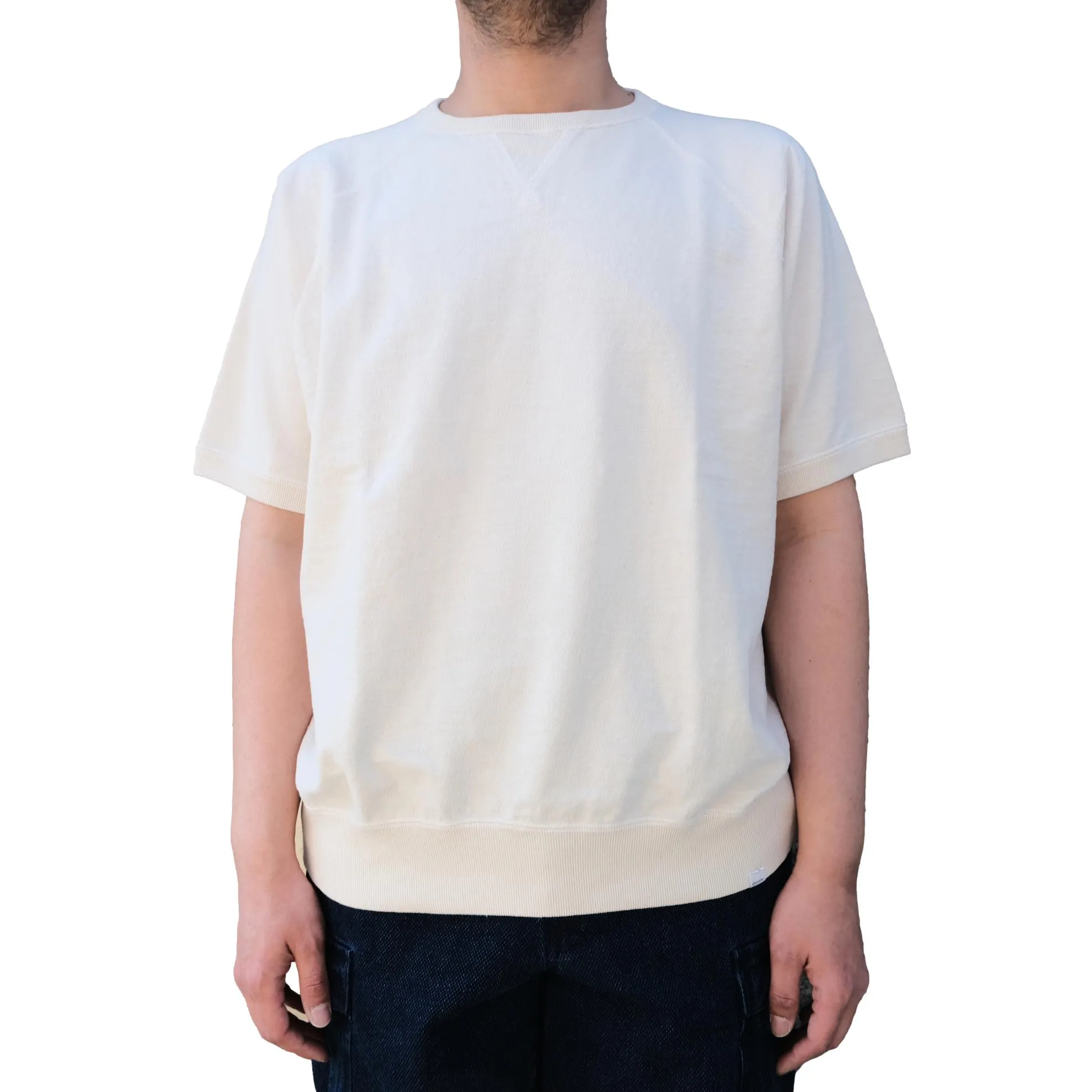 Omoto Denim Heavy Gauge Nep Tee (Natural) sold by Okayama Denim