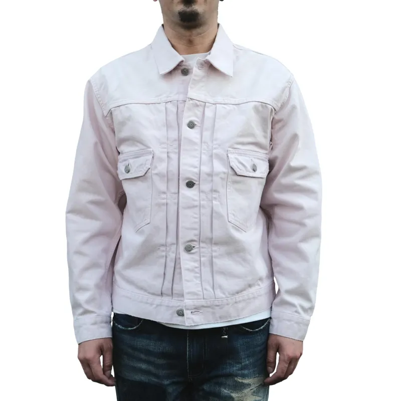 Fullcount 14oz. "Vintage Effect" Blush Pink Type 2 Denim Jacket made by Full Count