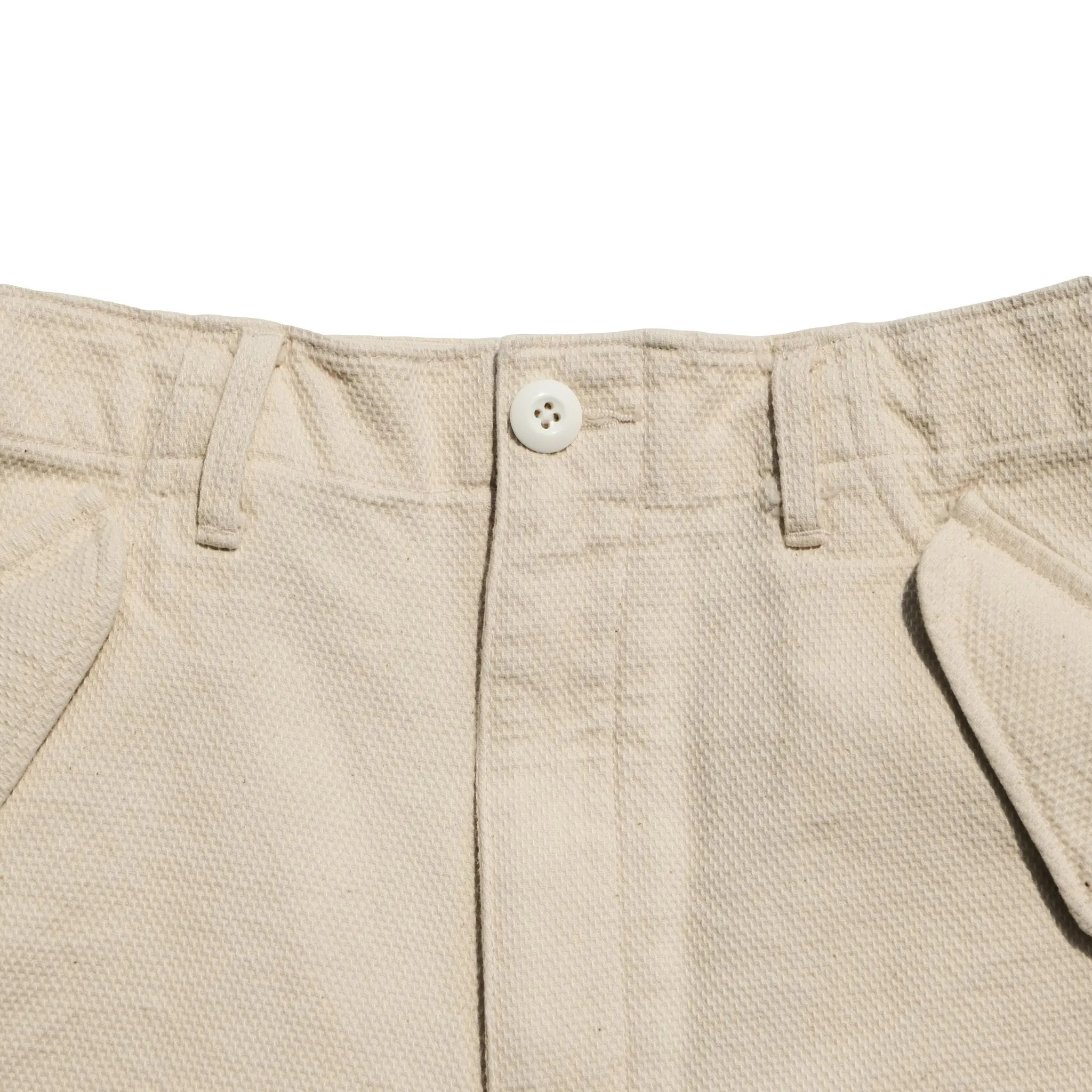 Soundman "Eldred" Ecru Sashiko Cargo Shorts sold by Okayama Denim product image thumbnail 5