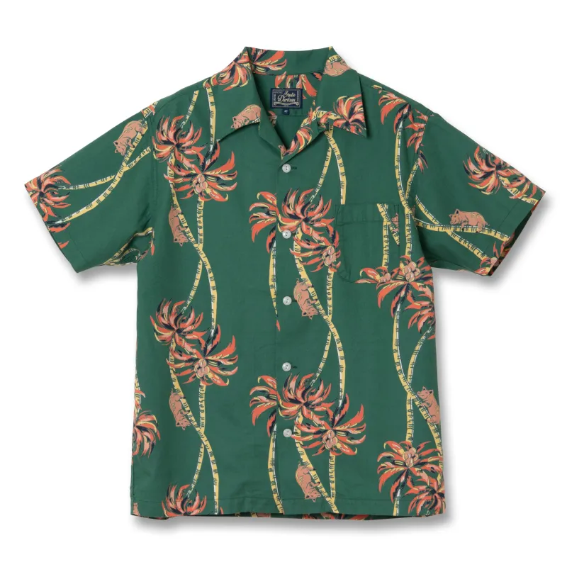 Studio D'Artisan "Palm Climber" Original Aloha Shirt (Green) made by Studio D'Artisan