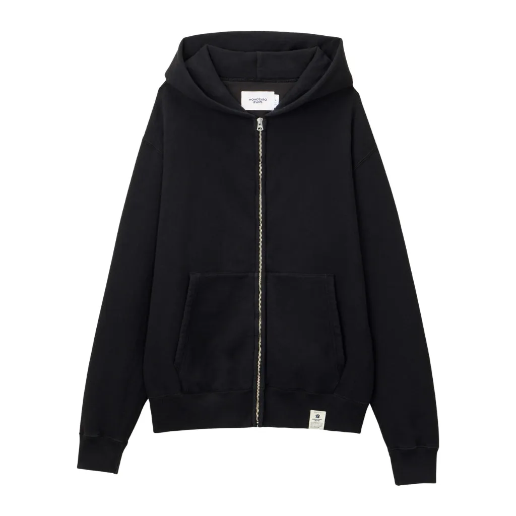 Momotaro Loopwheel Zip-up Hoodie (Black) sold by Okayama Denim product image thumbnail 4