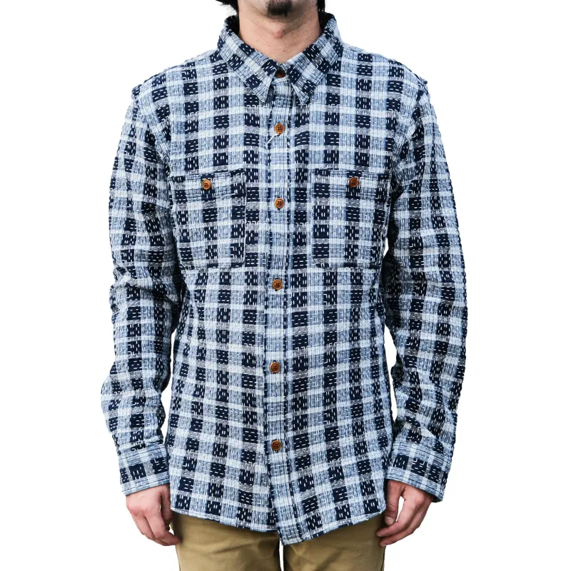 Studio D'Artisan "Indigo Noragi Sashiko" L/S Work Shirt made by Studio D'Artisan