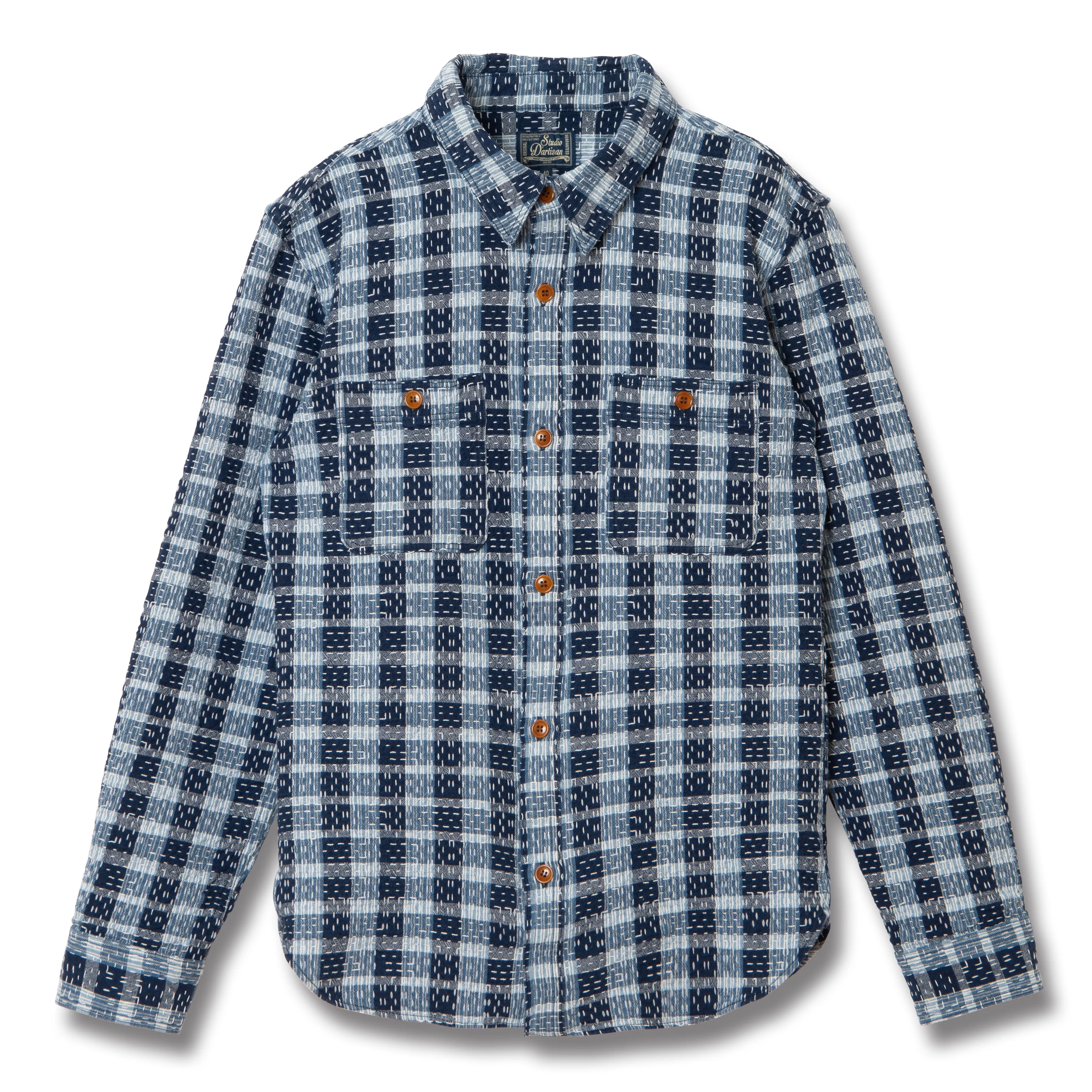 Studio D'Artisan "Indigo Noragi Sashiko" L/S Work Shirt sold by Okayama Denim product image thumbnail 3