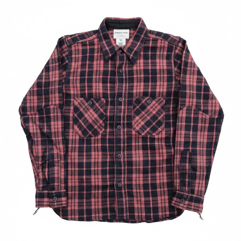 OD+SJ "Yoroi" Heavyweight Rope Dyed Indigo Flannel Shirt sold by Okayama Denim