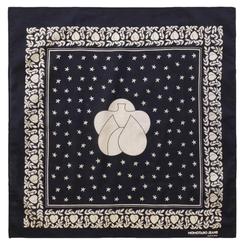 Momotaro Discharge Print Bandana made by Momotaro